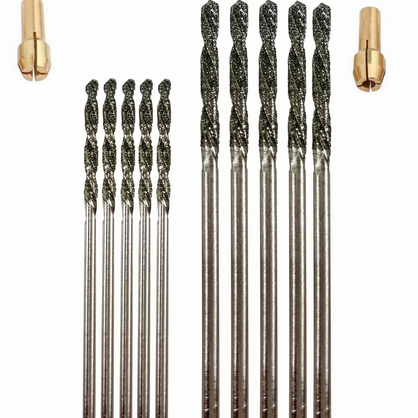 Drilax zestaw wierteł diamentowych 1,5 mm 2 mm, 10 szt. biżuteria plaża morskie szklane muszle kamienie szlachetne, 10 sztuk 1,5 i 2 mm 5 ea. Zestaw bitów Twist Bits Kit Pack
