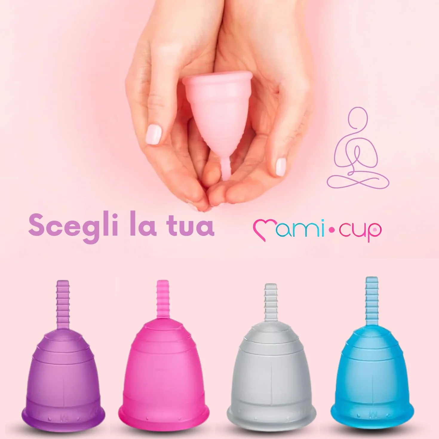 MamiCup zestaw kubków menstruacyjnych M+L turkusowy silikon medyczny
