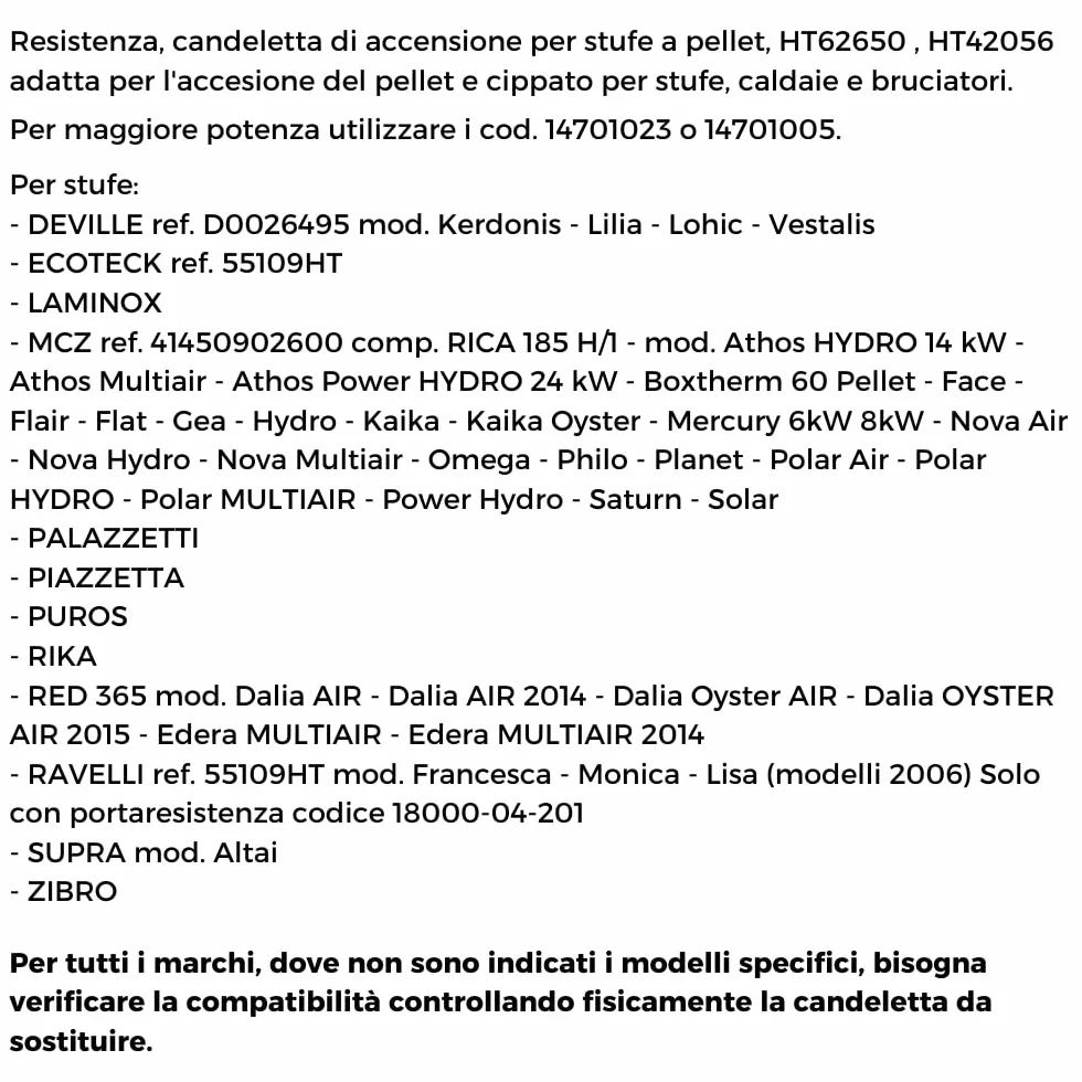 Świece zapłonowe do pieców na pelety; gwint 3/8 280 W 150 mm 140 mm; średnica 9,9 mm; talerz: CS Thermos - Adler