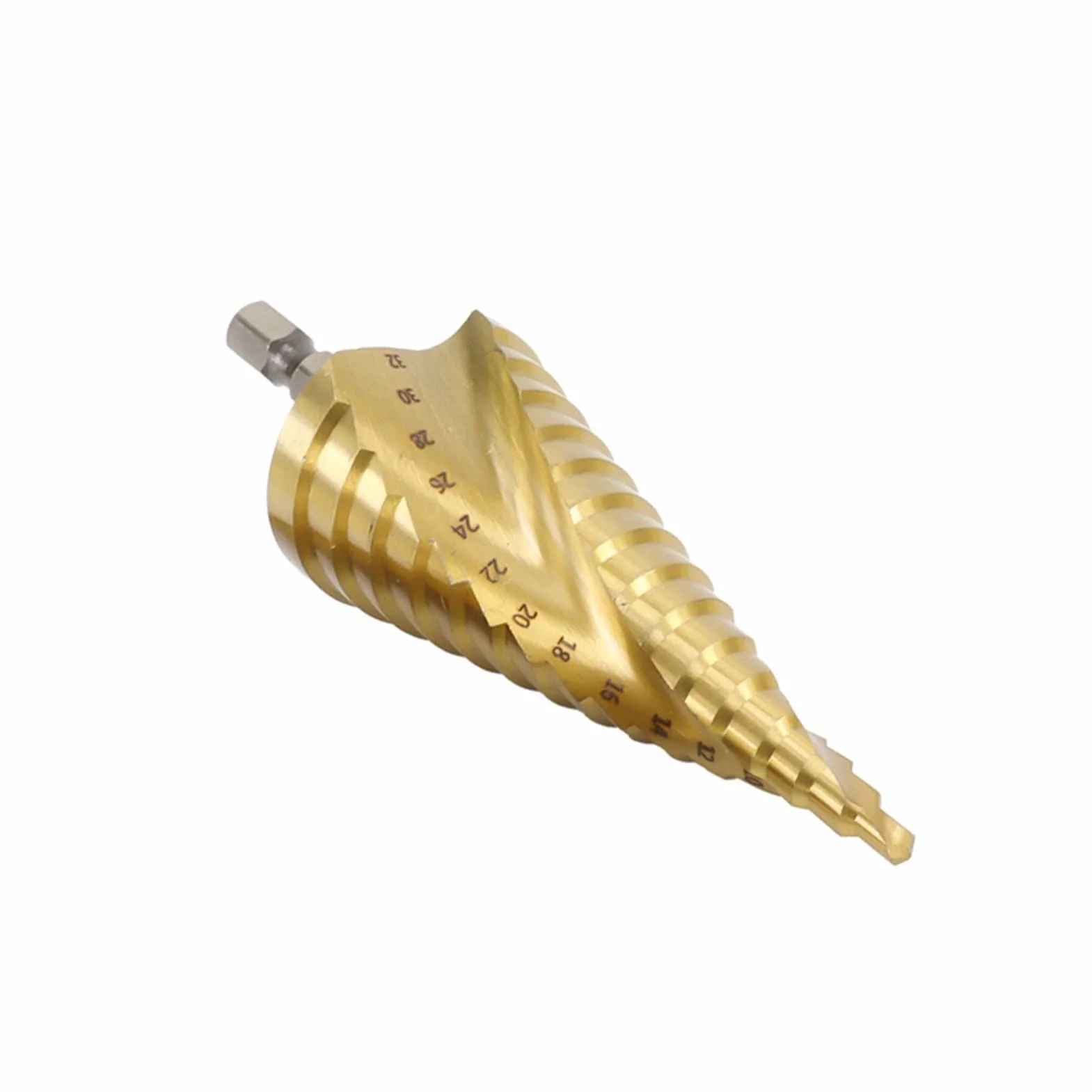 Wiertła tnące Wiertło stożkowe z chwytem sześciokątnym 4-12 4-20 4-30 mm Wycinak do otworów w metalu z dziurkaczem Wiertło do metalu HSS pokryte tytanem (kolor: 3 sztuki z torbą) (4)