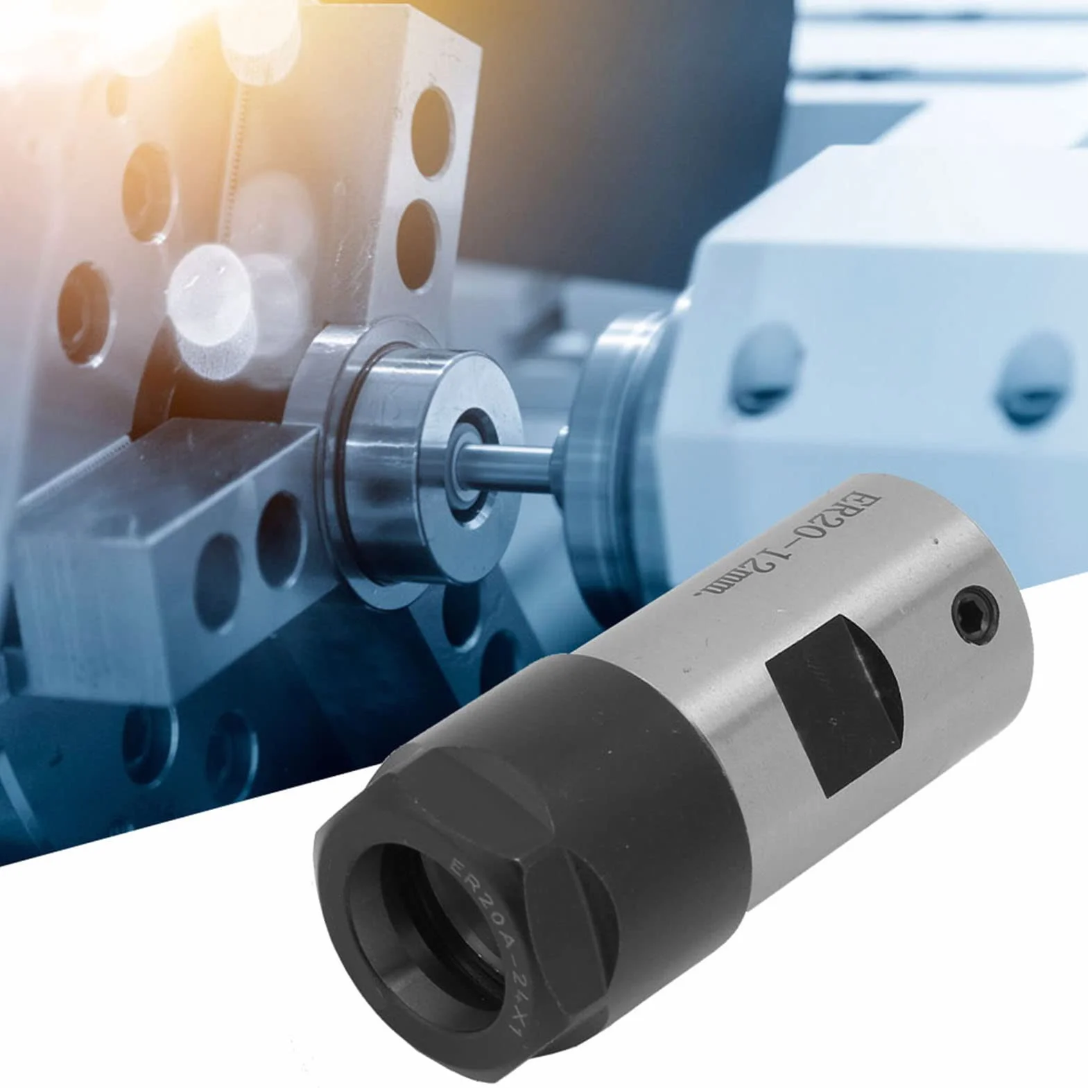 Spannzangenblock C25-ER20-45L Rundspannzangenhalter 6mm / 8mm / 10mm / 12mm / 16mm für CNC-Drehspindelmotor-Klemmstange(12mm)