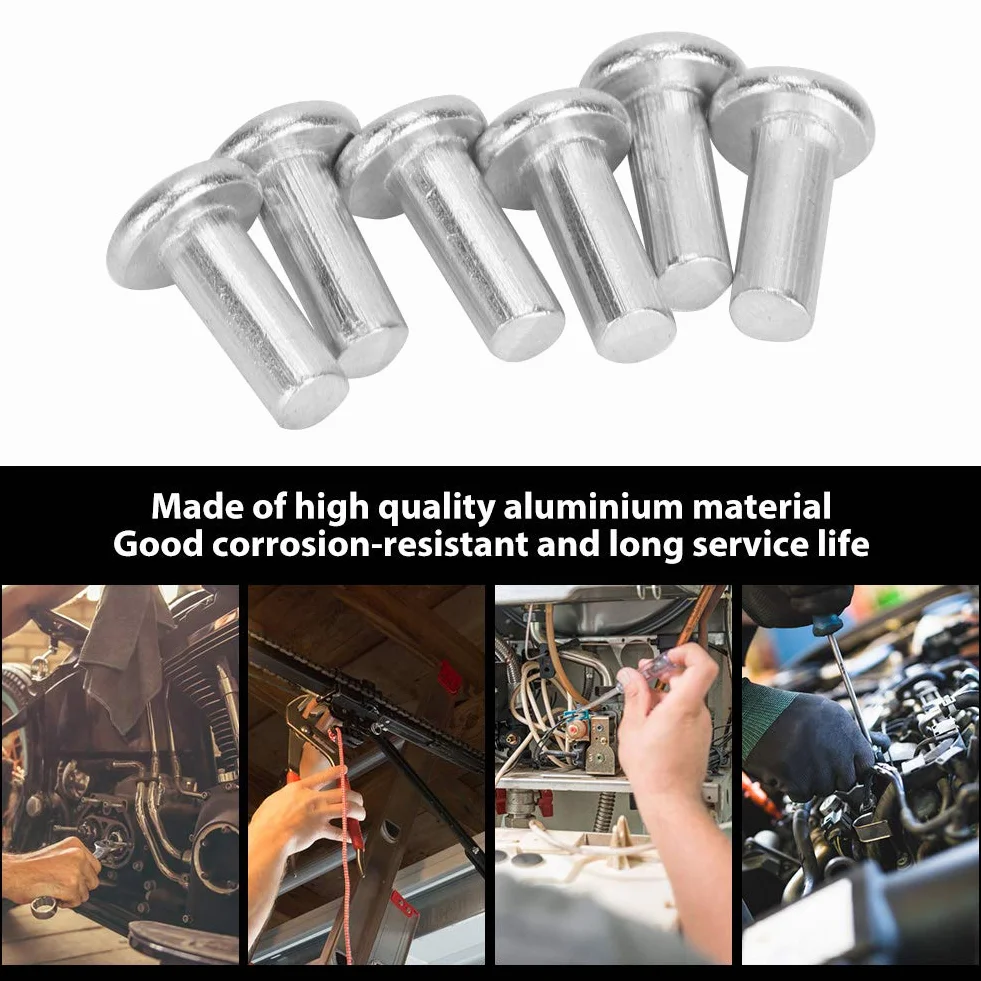 100 Sztuk Aluminiowych Nitów Ślepych M4x10mm do Montażu Blach Metalowych Przemysłowych i Domowych Nit Ślepy Płaski dla Profesjonalnego Użytku