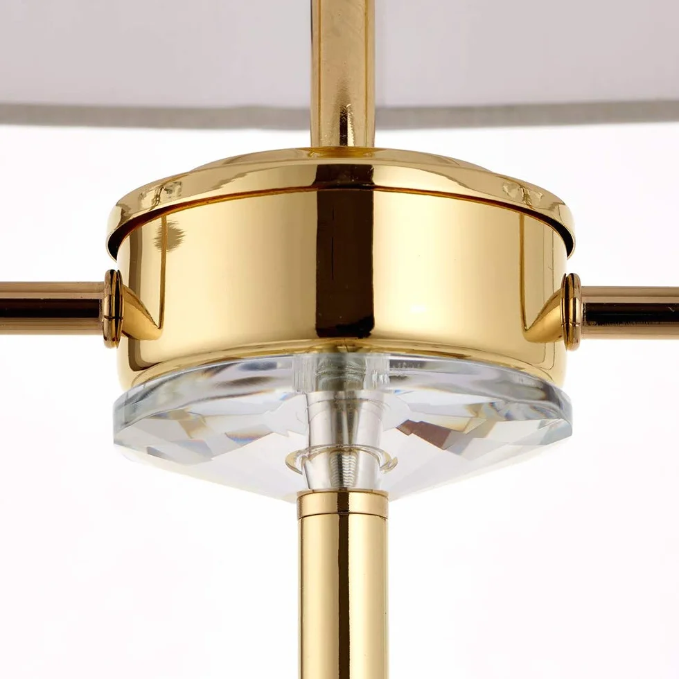1570 mm podłoga i 540 mm pasujący zestaw lamp stołowych | Mosiądz, kryształ i vintage biały odcień Twin | Nowoczesny styl ładny salon salon sypialnia przy łóżku podwójne światło zestaw | Wolnostojący