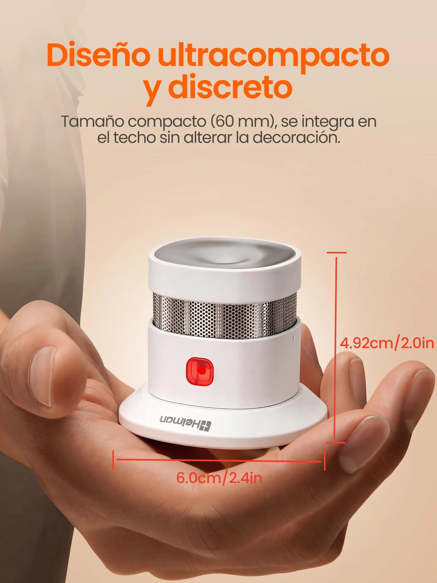 Heiman Detektor Dymu Zigbee 3.0 HS1SA-E-PLUS, Inteligentny Detektor Dymu, Wymienne Baterie 5 Lat, Czujnik Fotoelektryczny, Obsługa ZHA & Z2M (Wymaga Hub Zigbee), Zestaw 3