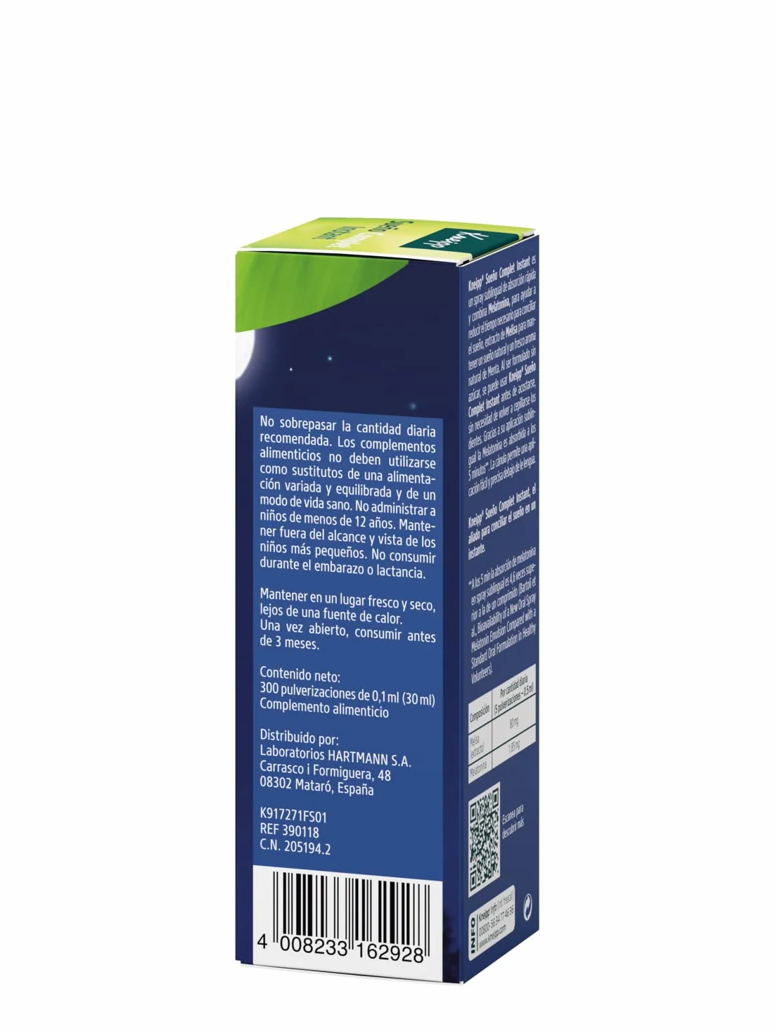 Kneipp Complet Instant Spray 1,85 mg melatoniny i melisy do regulacji snu 30 ml