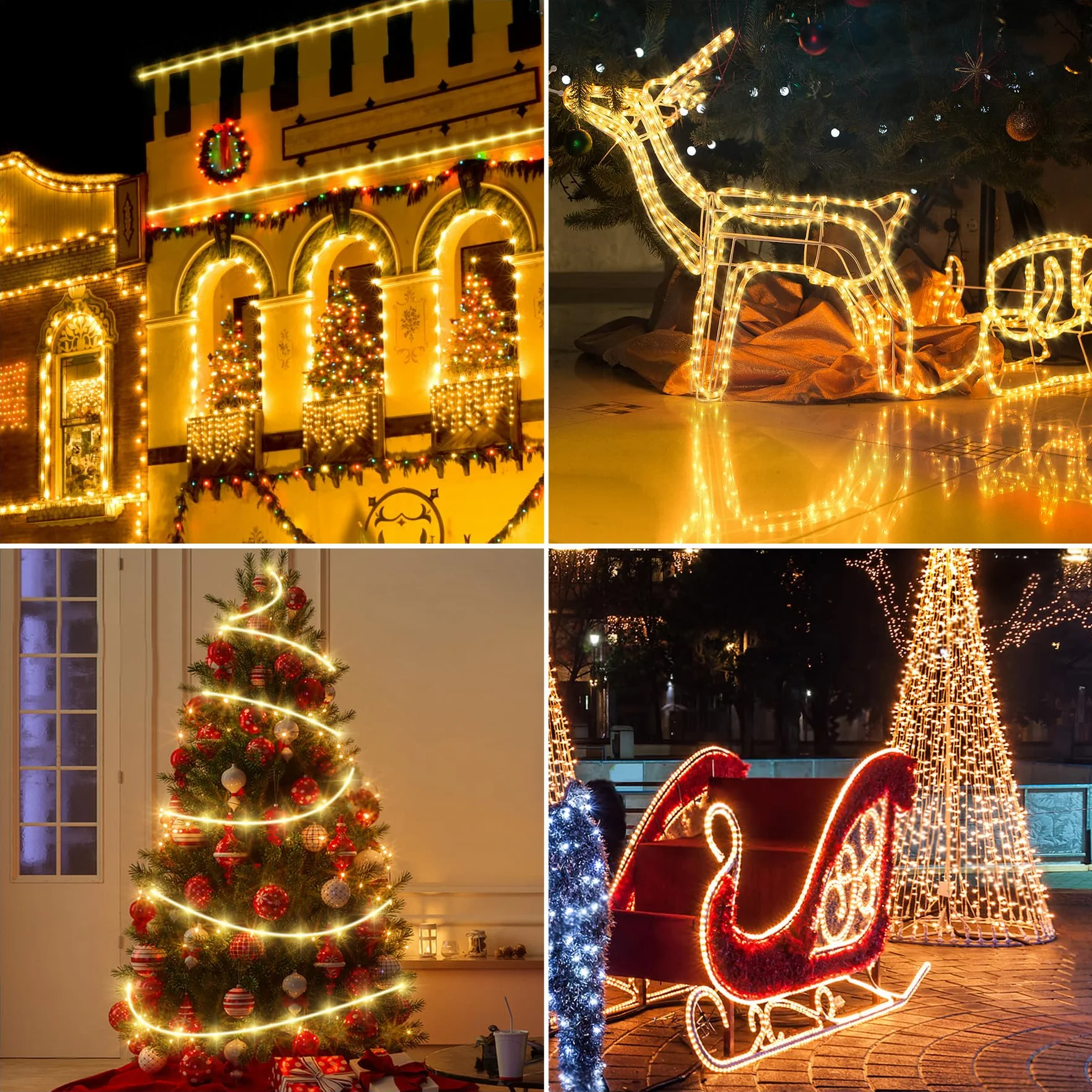 Wąż świetlny LED, 6 m, do użytku na zewnątrz, z pilotem zdalnego sterowania, funkcja pamięci, 216 diod LED, wąż świetlny, na zewnątrz, ciepła biel, 6 trybów jasności, możliwość ściemniania