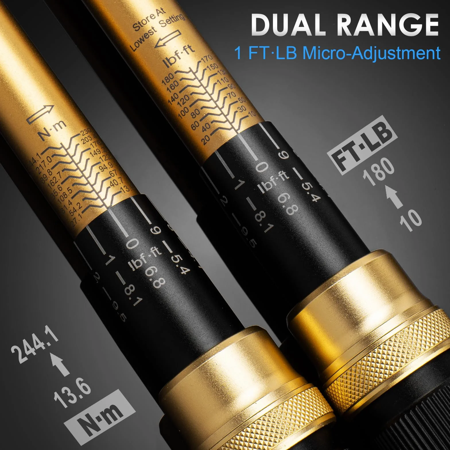 YIYEIE Zestaw 22 kluczy dynamometrycznych 1/2", 10-227 Nm, klucz dynamometryczny z nasadkami i adapterami, mikro 0,3 m, grzechotka 72 zębami, głowica szybkomocująca, narzędzie do momentu obrotowego
