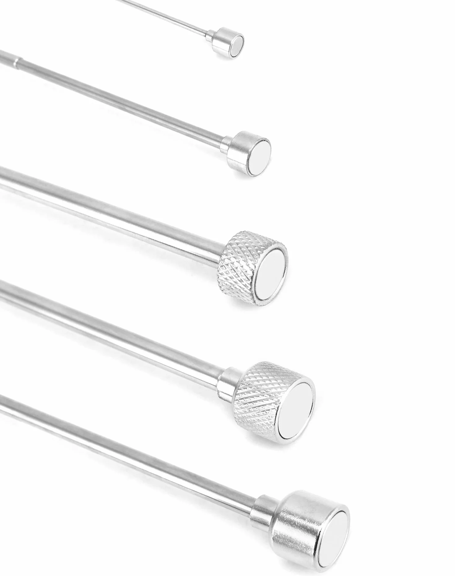 QWORK® 5 szt. Magnetyczny drążek teleskopowy, wysuwane narzędzie magnetyczne, stal nierdzewna, 1.5LB 3LB 10LB 15LB 20LB
