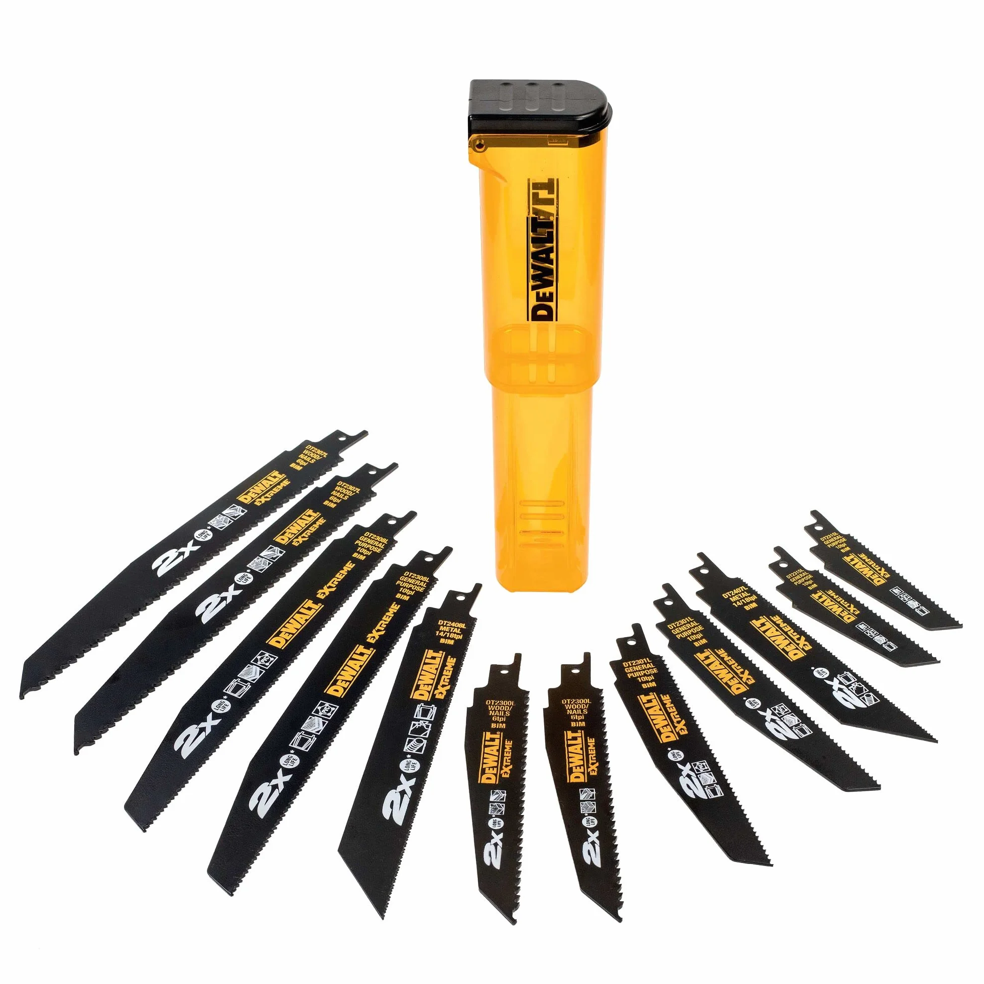 DEWALT Piła sable Juego 12 hojas 2x