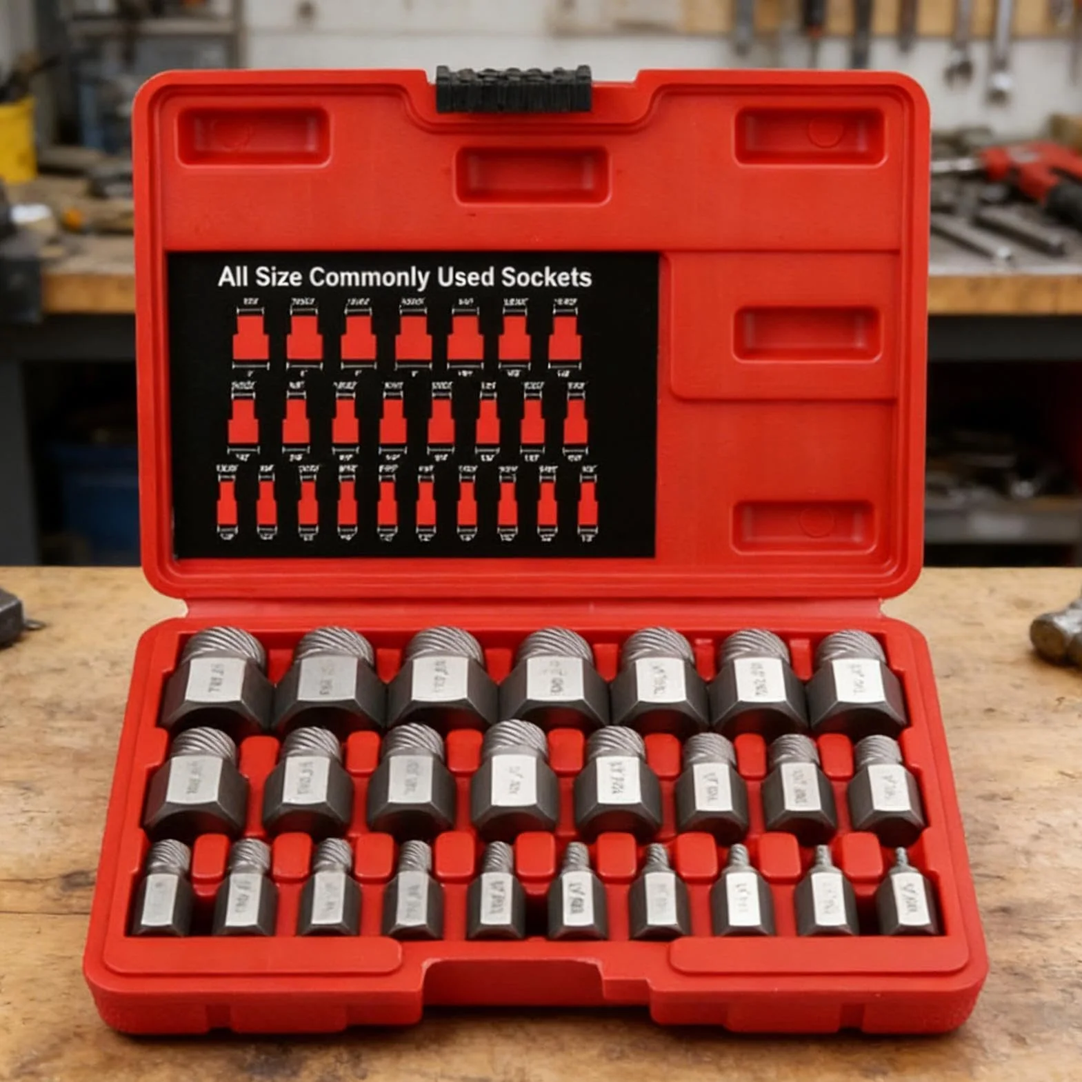 Wyciągacze Narzędzia do naprawy gwintów z łbem sześciokątnym | 25-elementowy komplet do usuwania uszkodzonych, zerwanych, śrub, kołków, nakrętek Do samochodów,