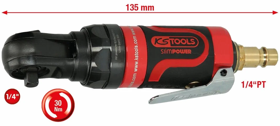 KS Tools 515.5505 1/4" SlimPOWER Grzechotka pneumatyczna MINI 30Nm
