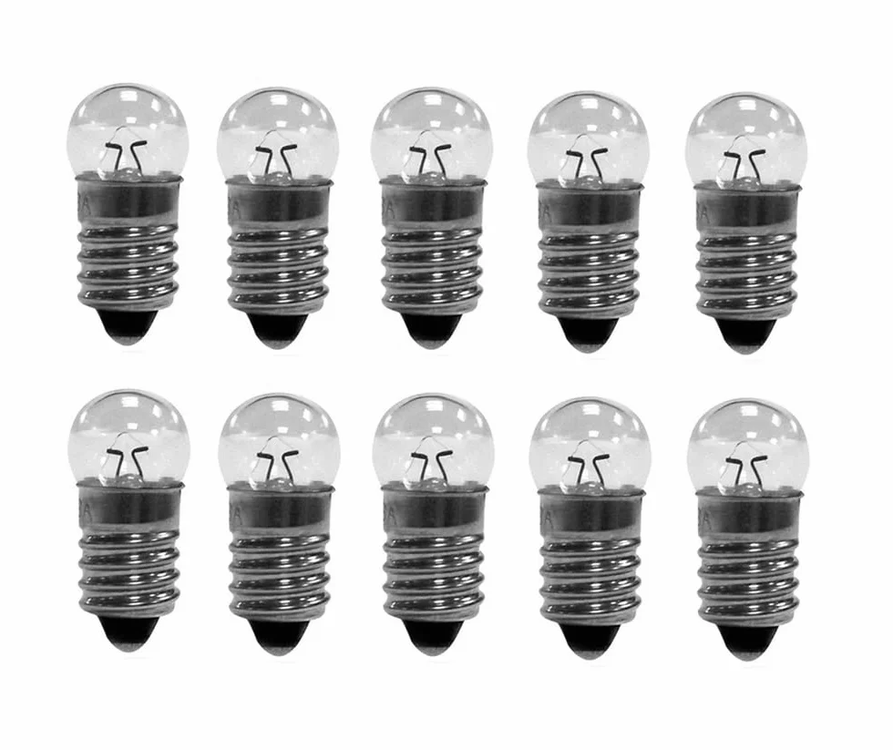 ShuoHui 10 sztuk żarówek kulistych E10 1,5 V - 12 V 0,2 A żarówka żarówka miniaturowa stopka wkręcana ciepła biel 30 lm (6 V)