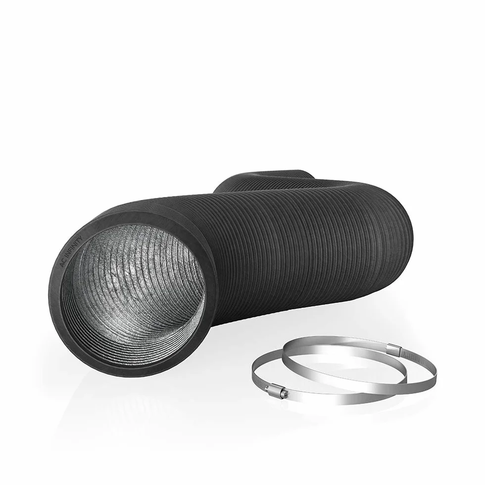 AC Infinity Elastyczne kanały aluminiowe 25 cm, wytrzymałe czterowarstwowe zabezpieczenie, 20 cm długości do ogrzewania chłodzenia wentylacji i układów wydechowych