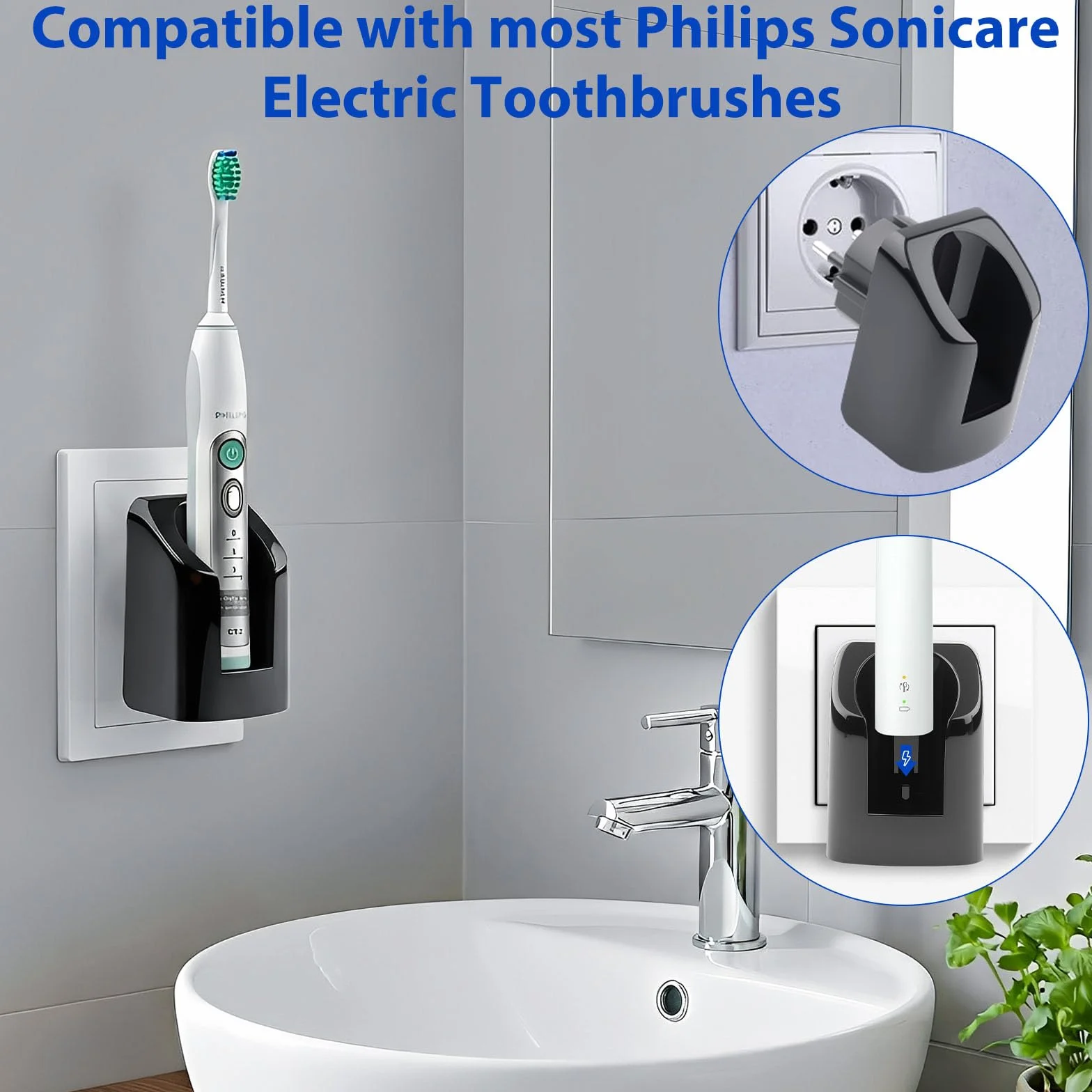 ładowarka ścienna do szczoteczki Philips Sonicare czarna