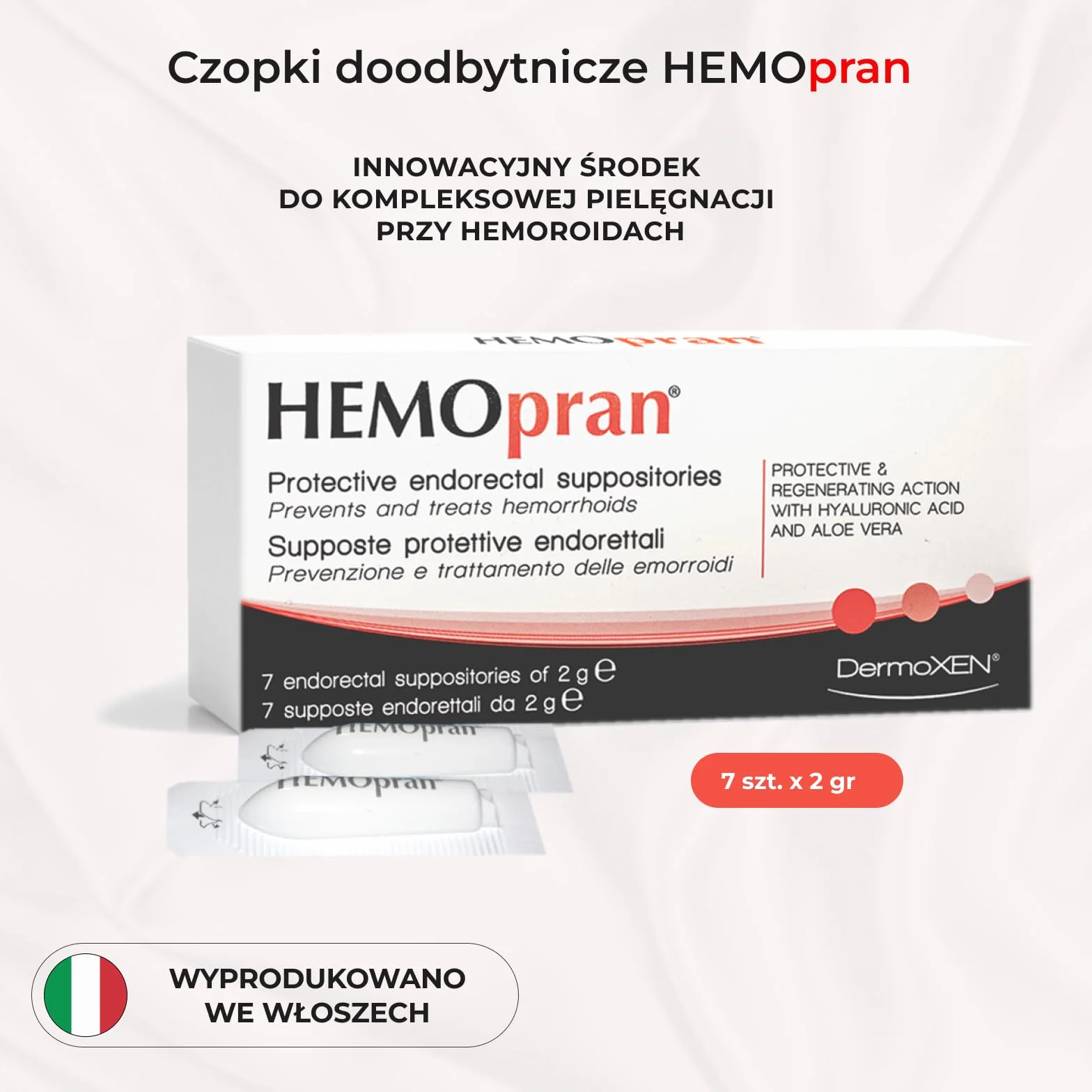 Czopki na Hemoroidy | Na Swędzenie, Pieczenie, Ból i Krwawienie | Na Hemoroidy i Żylaki | Wsparcie przy Szczelinach | Formuła Nawilżająca i Kojąca | 7 Szt.