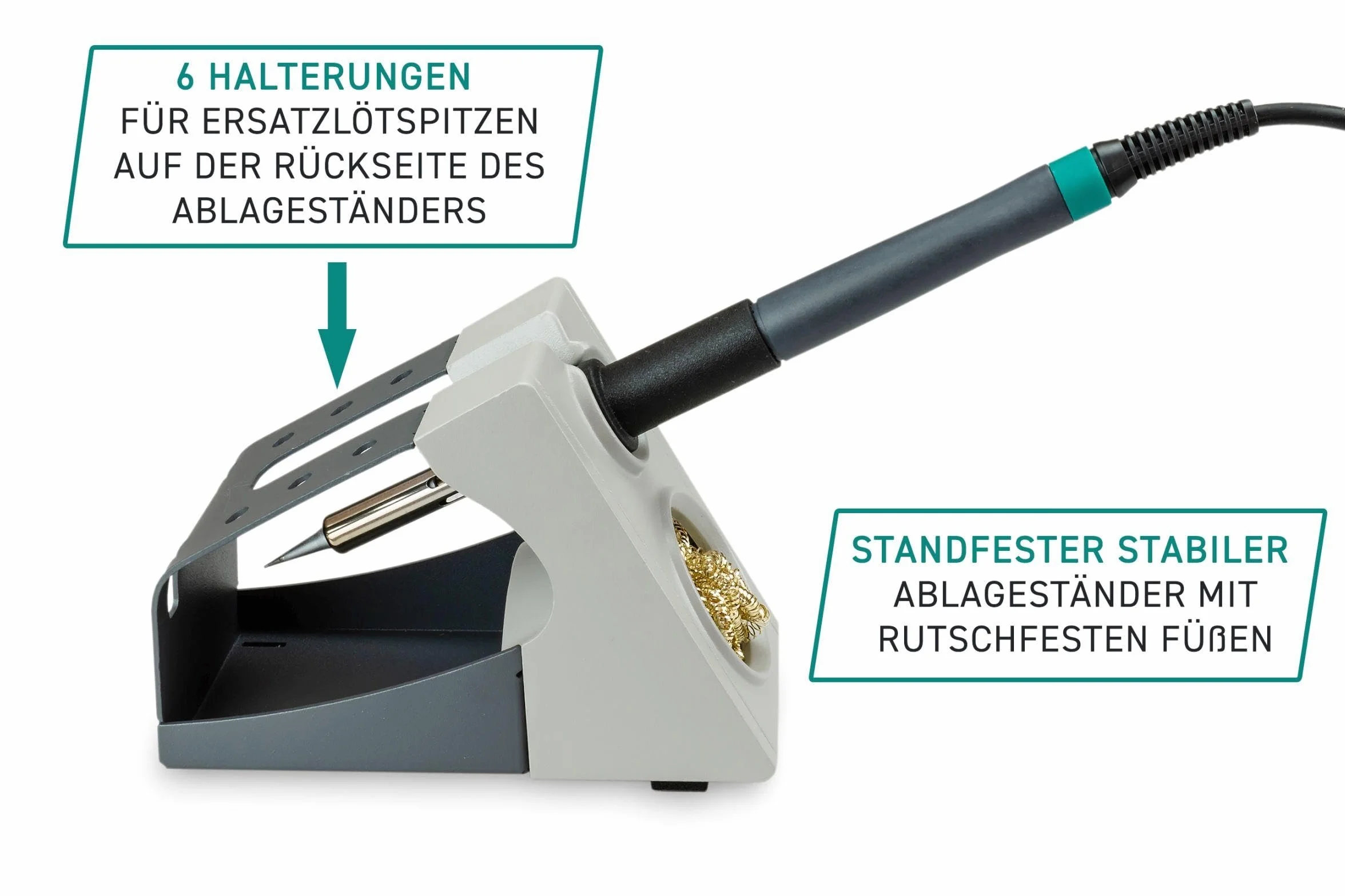QUICK 3104 cyfrowa stacja lutownicza ESD 80 W z lutownicą z końcówką lutowniczą 2 mm i akcesoriami – kalibracja 100° – 450°C – ochrona ESD