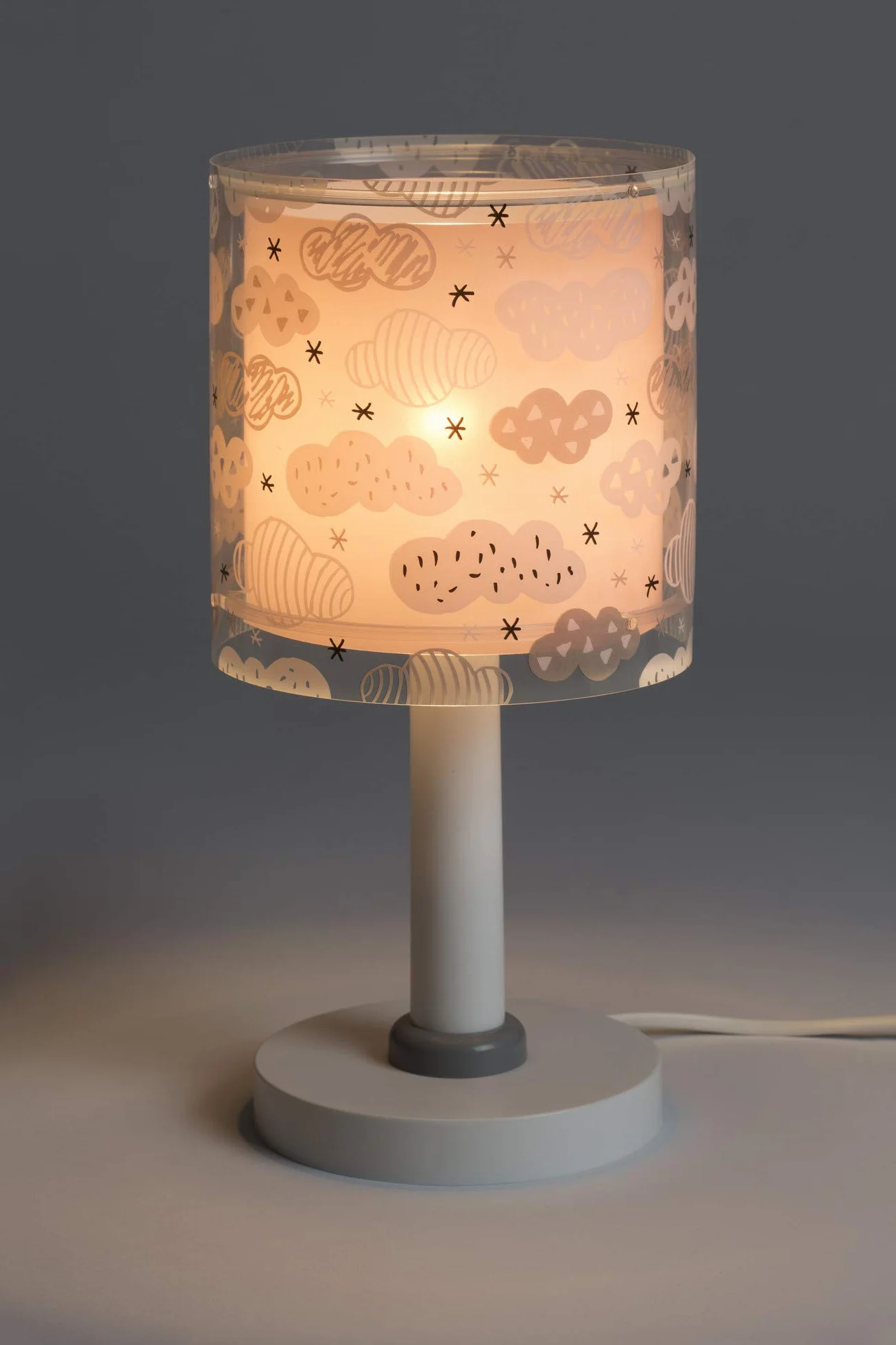 Dalber Dziecięca lampa stołowa lampka nocna pokój dziecięcy chmury chmury różowy, 41411s, E14