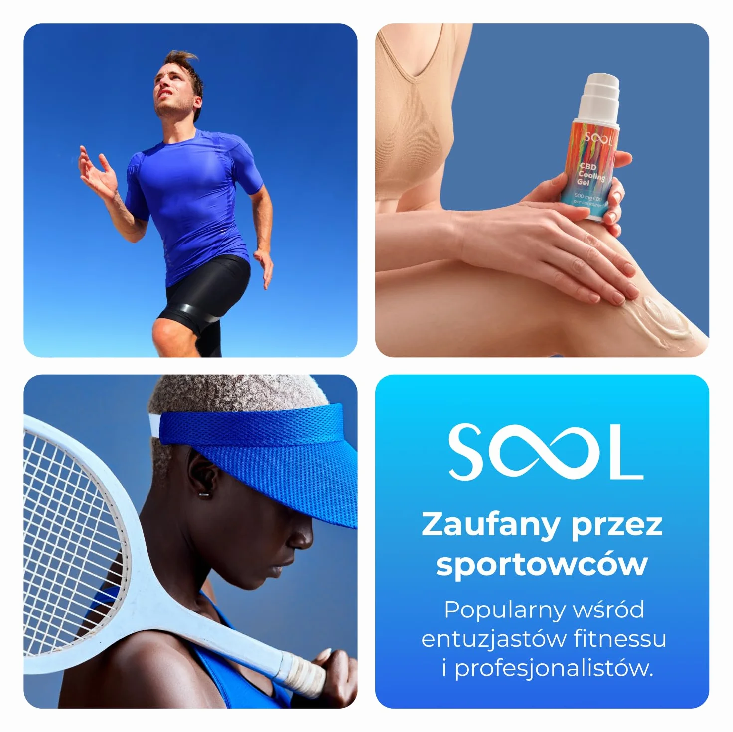 SOOL CBD Cooling Gel 100ml 500mg Żel CBD do masażu stawów i mięśni