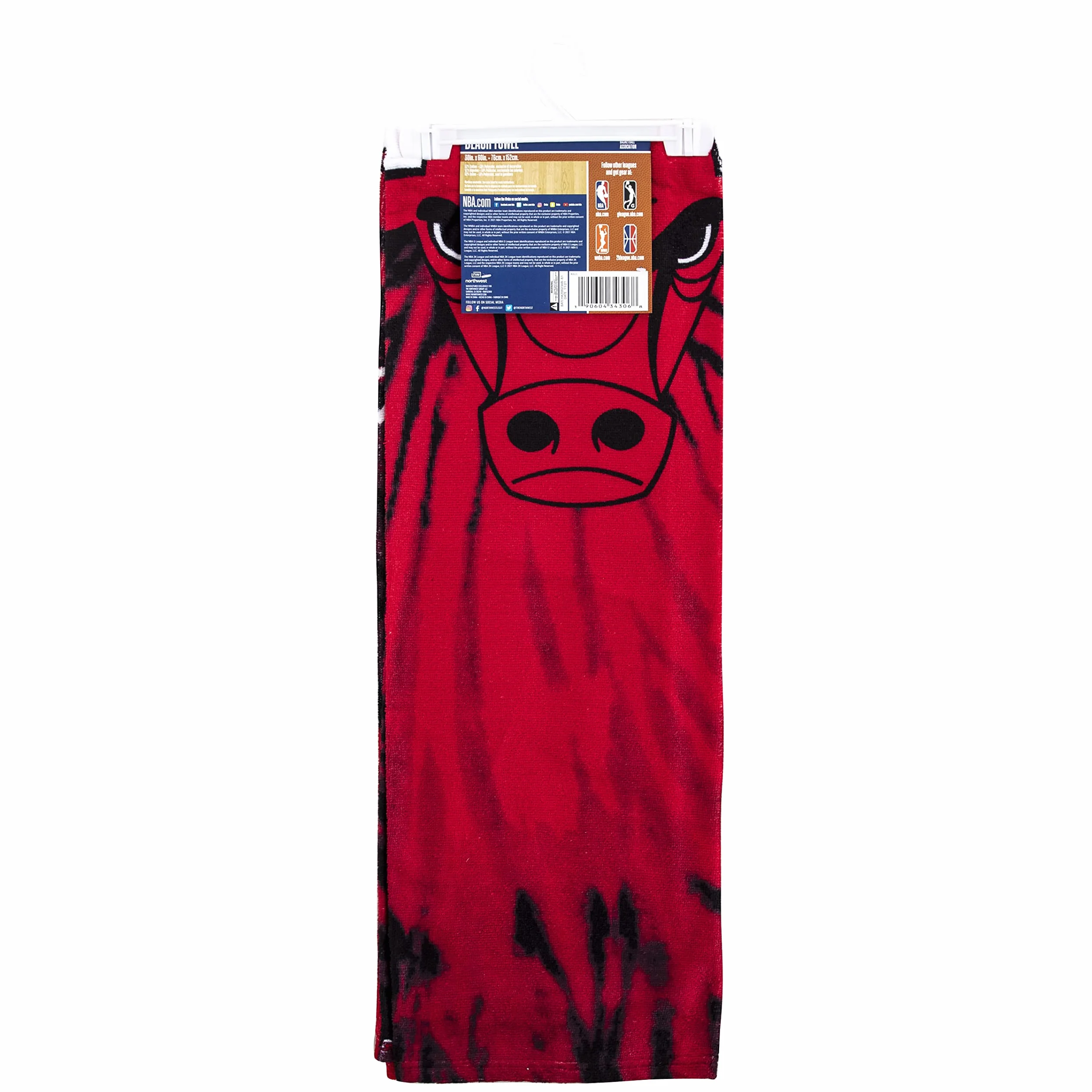 Northwest NBA Chicago Bulls Unisex - ręcznik plażowy dla dorosłych, 76 cm x 152 cm, psychodeliczny