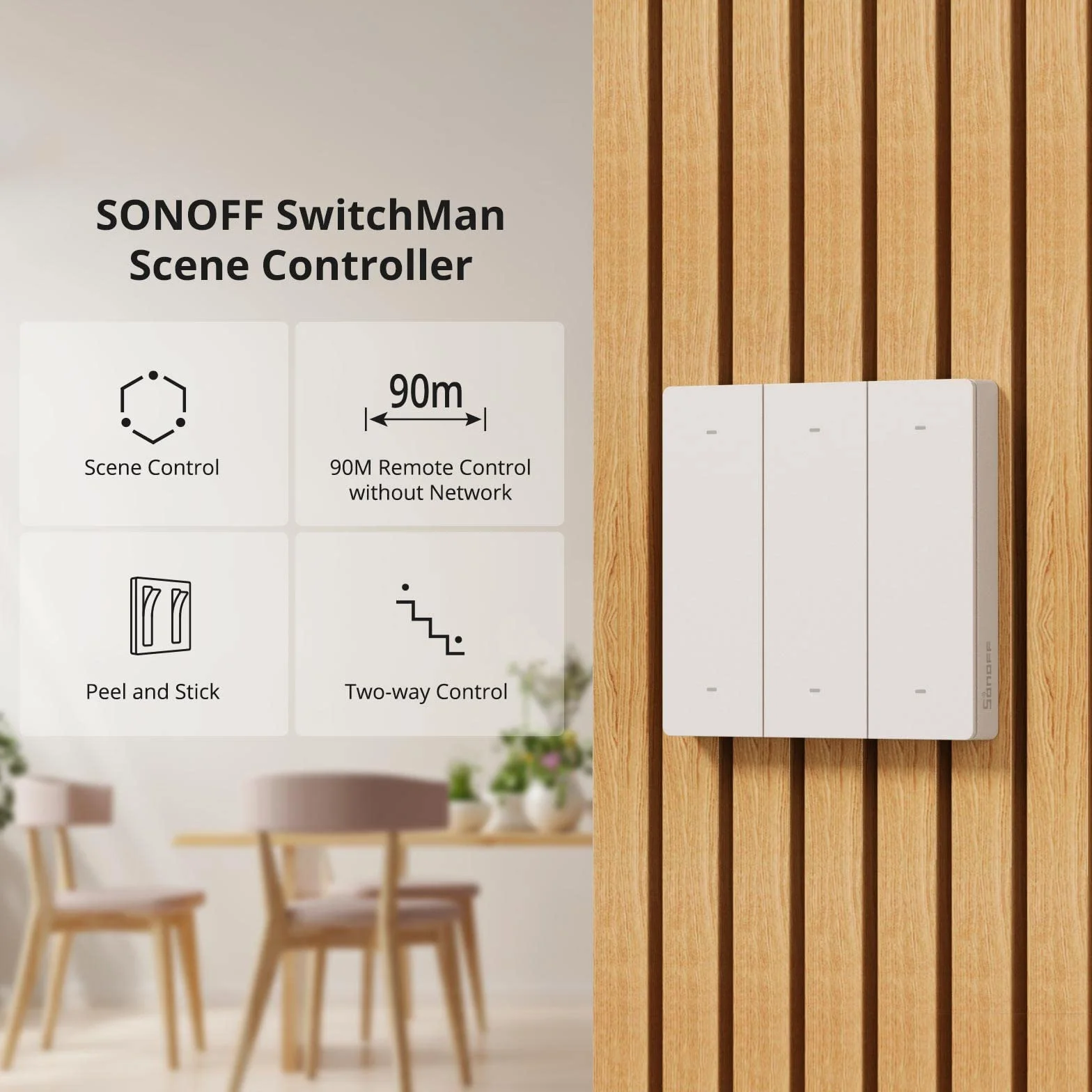 SONOFF SwitchMan R5 W kontroler Wi-Fi, zdalne sterowanie, 6 przycisków, przełącznik ścienny, inteligentny przełącznik ścienny SONOFF M5, inteligentny przełącznik MINIR3 i żarówka B05-BL-A60 Smart WLAN
