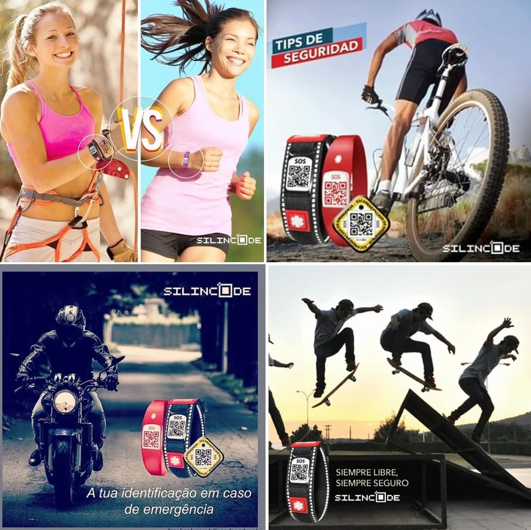Bransoletka Sport Qr SOS identyfikacja medyczna nagłe wypadki