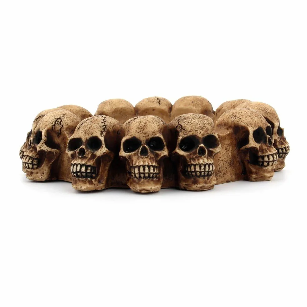 Hrippy Gotycka popielniczka w kształcie czaszki wielogłowicowa, kształt czaszki, dekoracyjna popielniczka na stół na Halloween, dekoracja domu, na imprezę