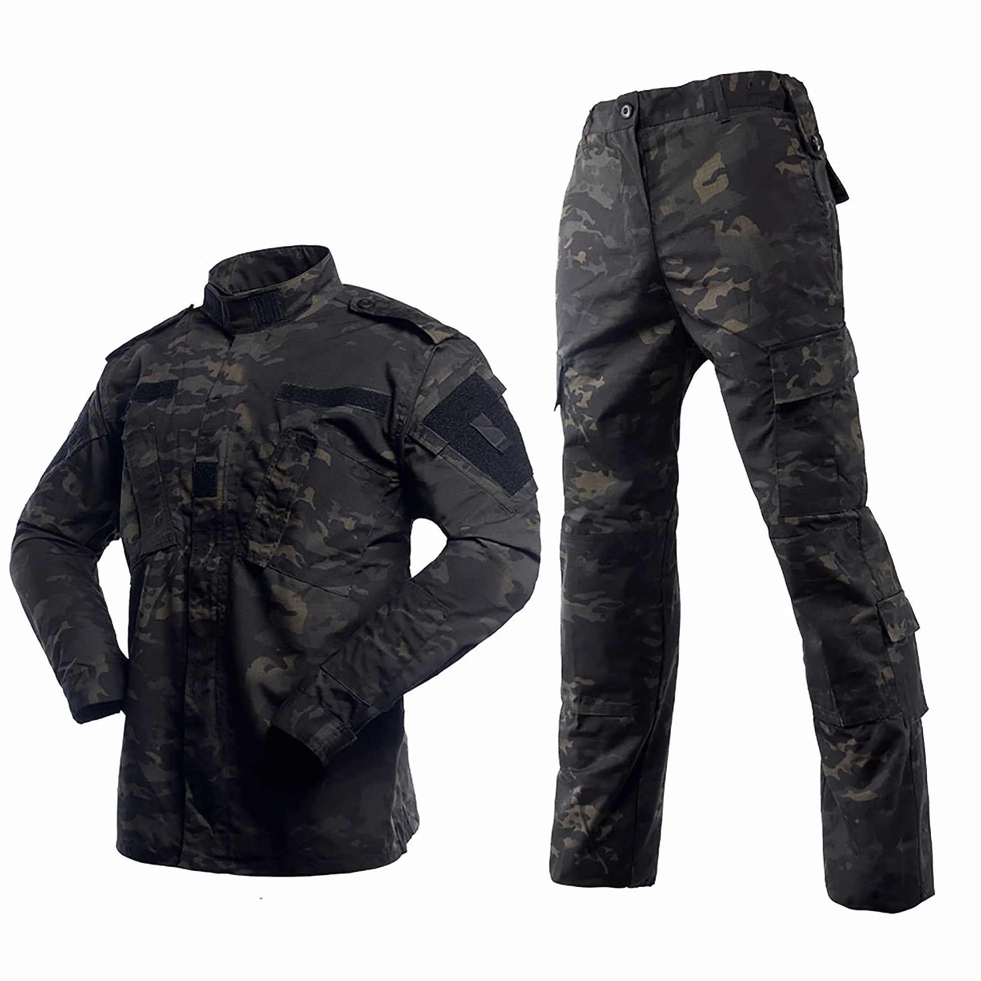 Paintball Airsoft Tactical Suits męska kurtka myśliwska mundur kurtka Camo Shirt & Pants z paskiem do strzelania do gry wojny myśliwskiej