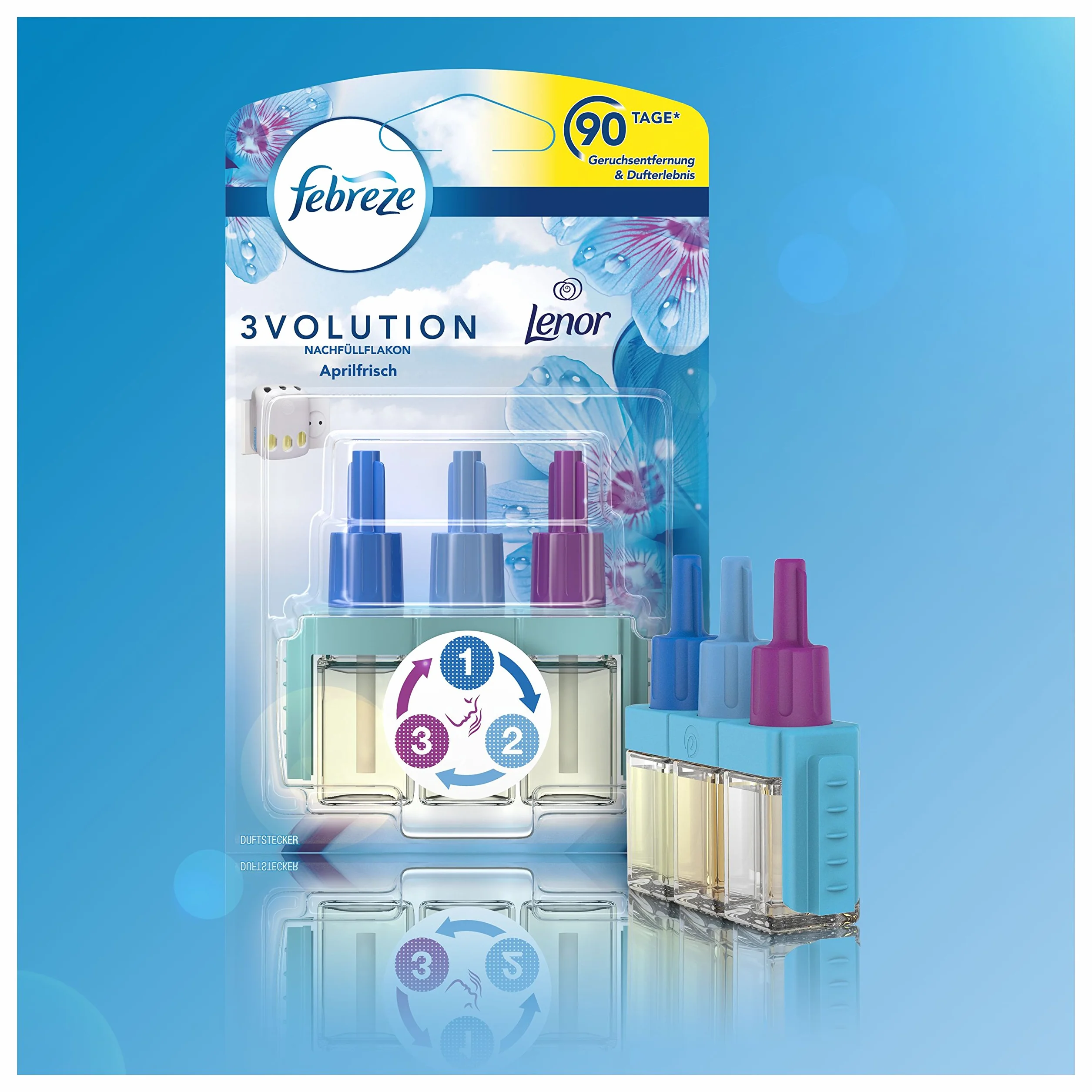 febreze FLACON DE RECHARGE 3VOLUTION, LENOR APRILFRISCH