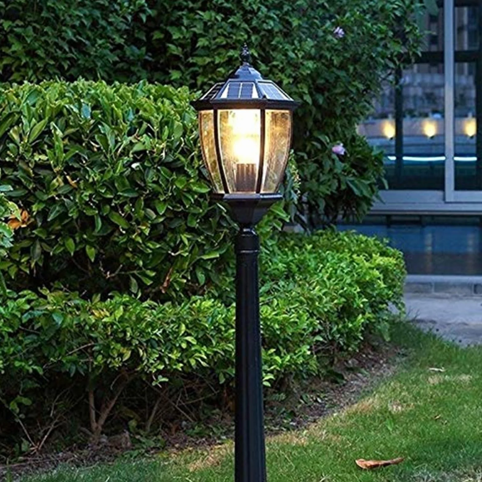 Lampy Zewnętrzne Na Taras, Słupki Oświetleniowe, Wiktoriańskie, Antyczne, Solarne, Wodoodporne, Ogrodowe, Europejskie, Krajobrazowe, Lampa Ścienna, Retro, Wysok(Czarny-1,4M)