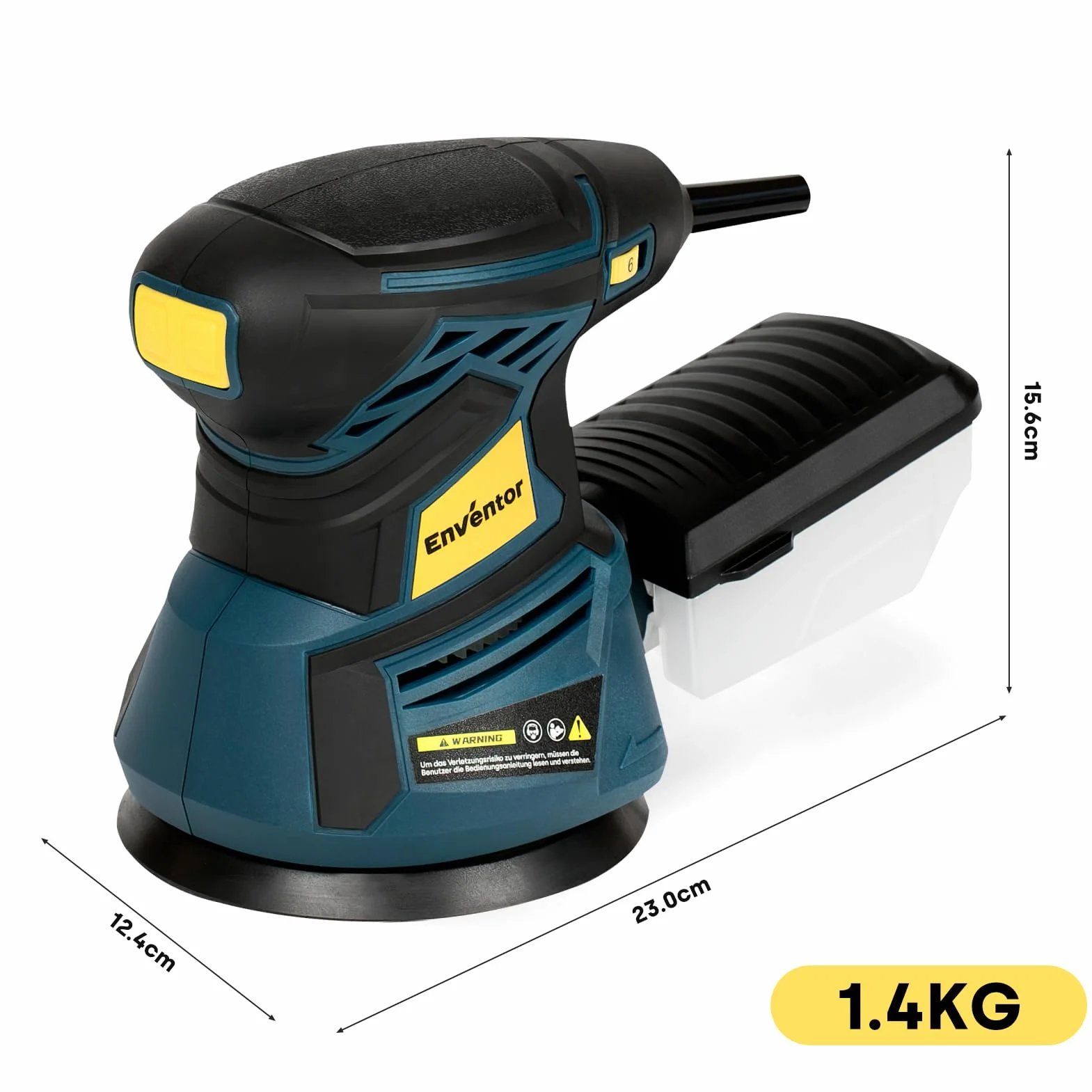 Enventor Szlifierka Oscylacyjna 350 W 125 mm 6000-13000 obr./min 6 Prędkości
