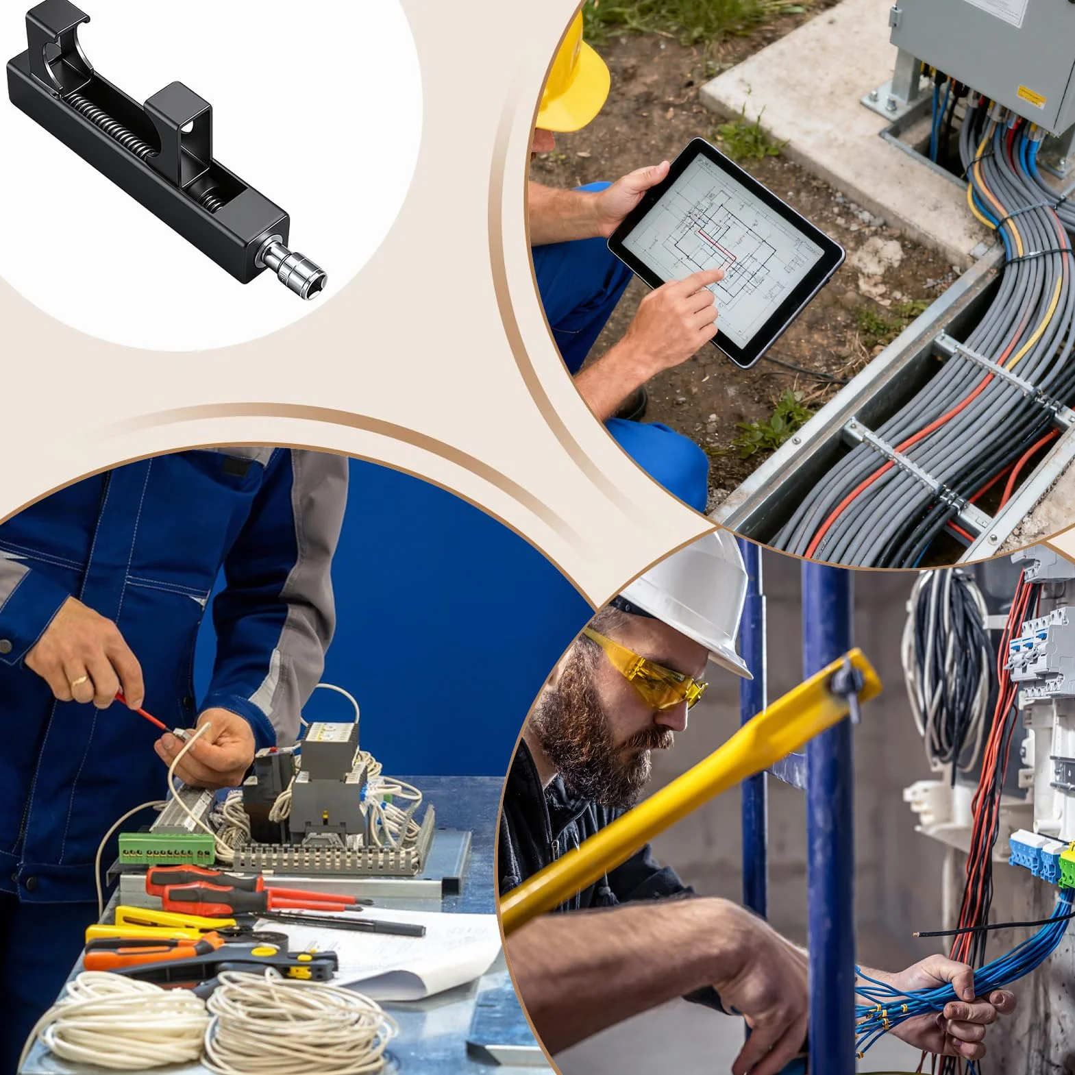 Electrician Wire Tightener narzędzie do przeciągania kabli do | instalacji elektrycznych, ułatwiające pracę, wytrzymałe łączniki, narzędzie do mocowania | dla instalatorów systemów