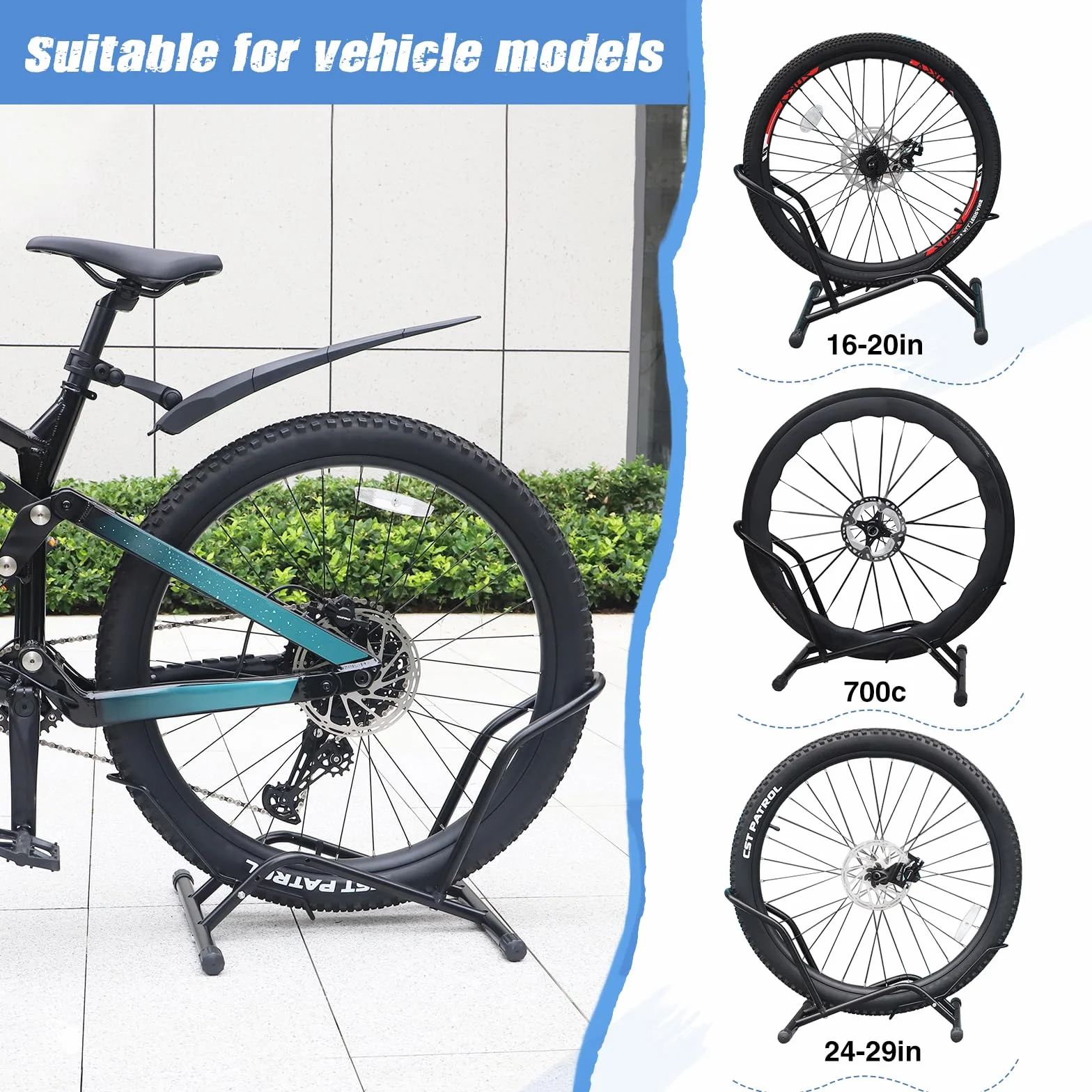 Stojak rowerowy stalowy regulowany 20-29" do rowerów górskich elektrycznych wyścigowych