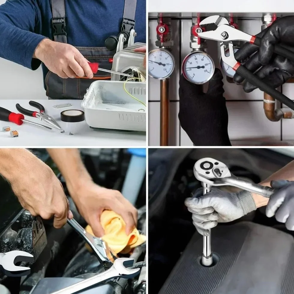 Zestaw Narzędzi Zestaw narzędzi mechanicznych 248 elementów, uniwersalne nasadki i klucze, zestaw narzędzi ręcznych, zestaw narzędzi do naprawy samochodów klucze nasadowe