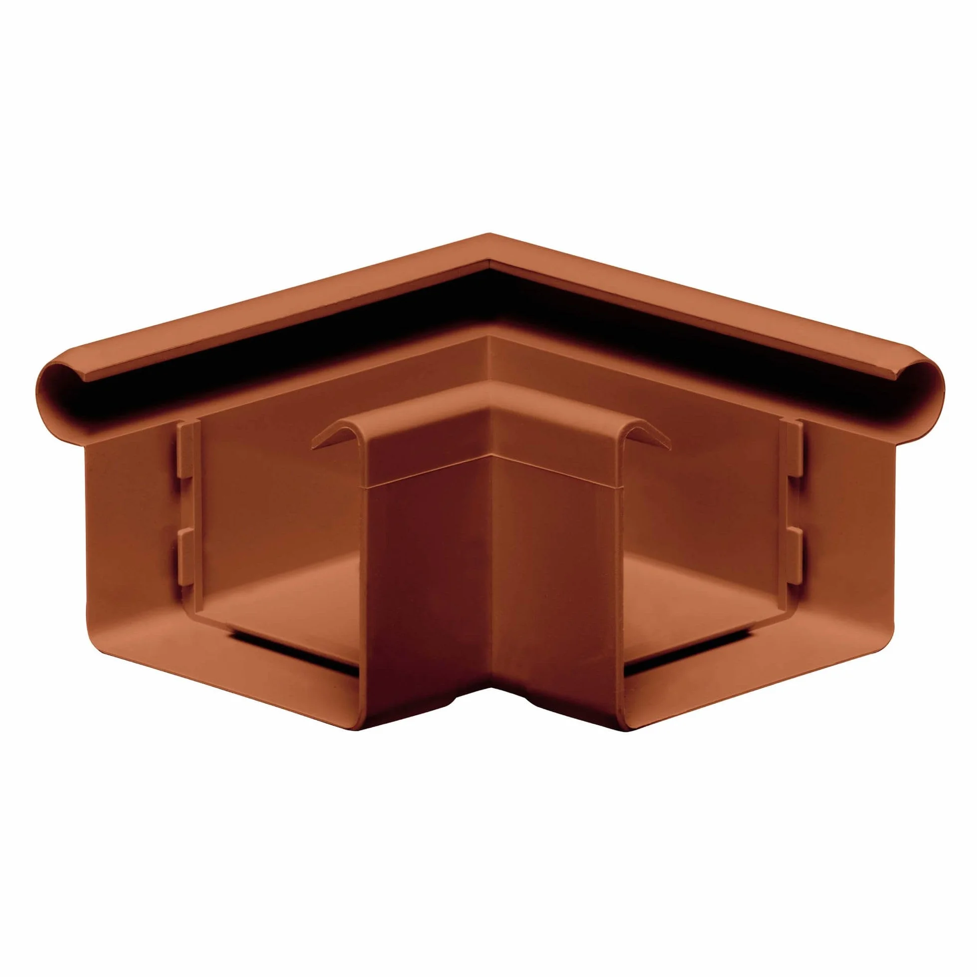 INEFA Kątownik rynnowy 90 stopni, kątownik zewnętrzny, PVC 68mm Brązowa listwa zewnętrzna, łącznik akcesoriów rynnowych,made in Germany