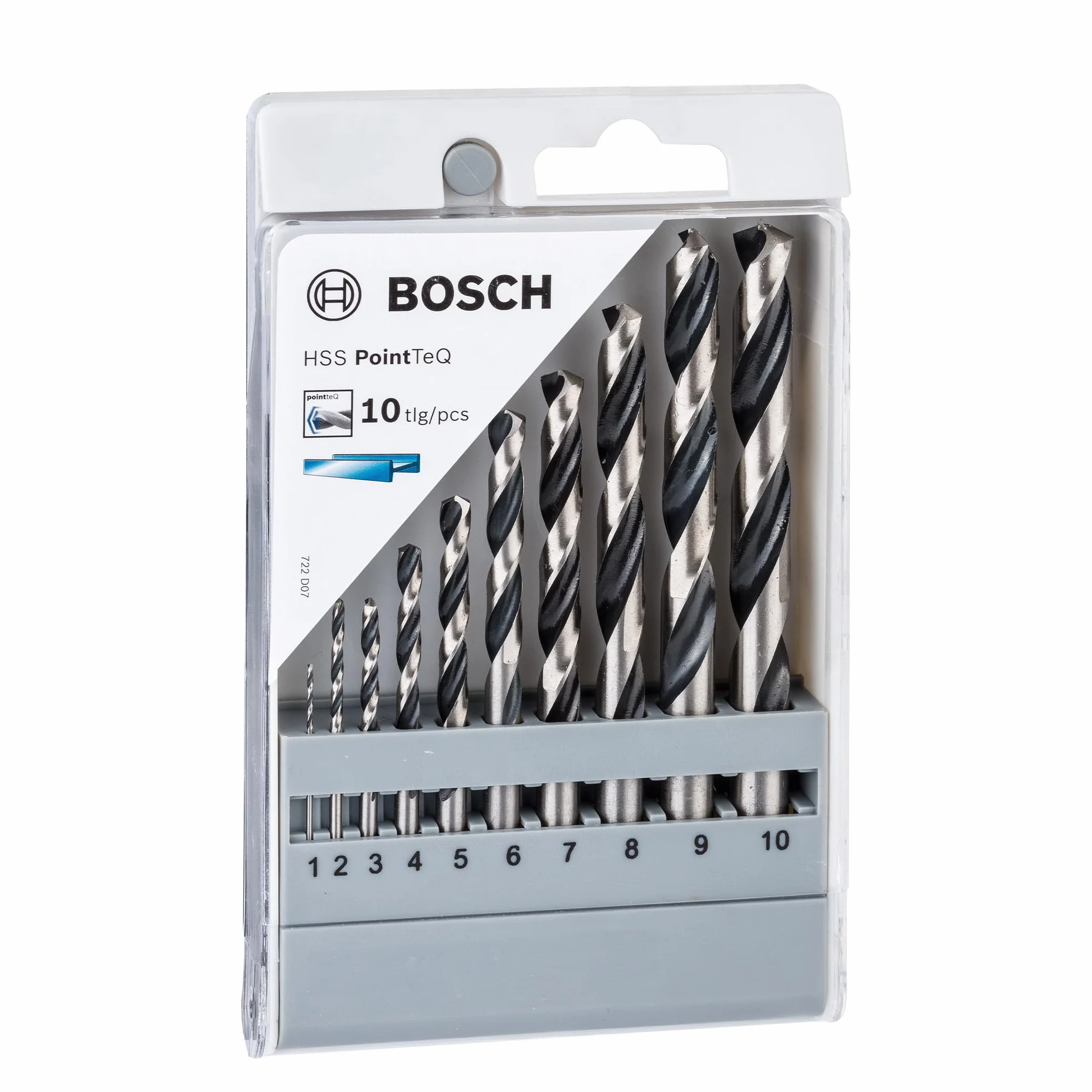 Bosch Professional 2608577348 Bosch 10-częściowy HSS PointTeQ, 1-10, kaseta