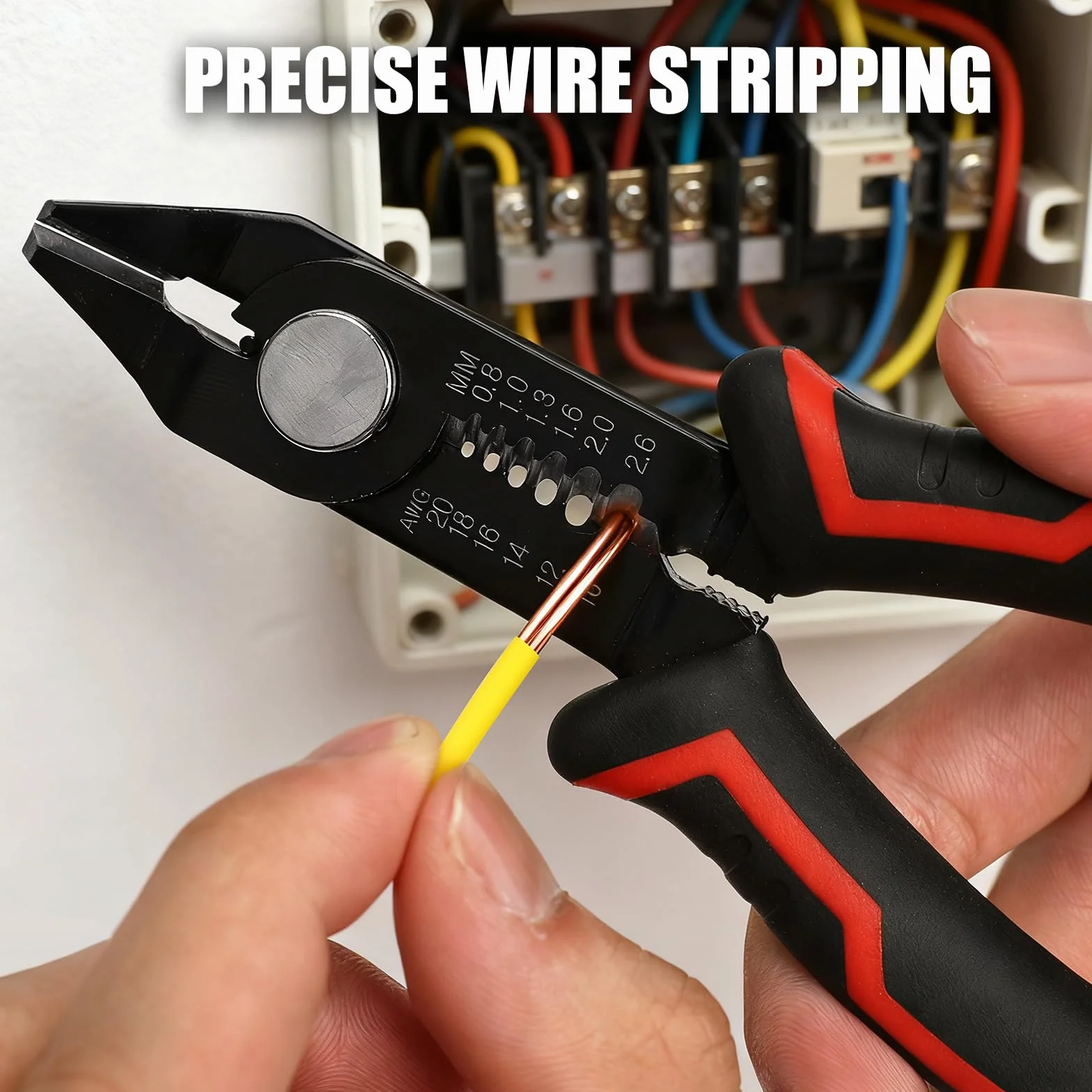 3 w 1 Szczypce do Ściągania Izolacji, Precyzyjne Narzędzie do Kabli i Przewodów, do kabli 20-10 AWG, Antypoślizgowy Uchwyt, do elektroniki, drobnych prac i płytek drukowanych