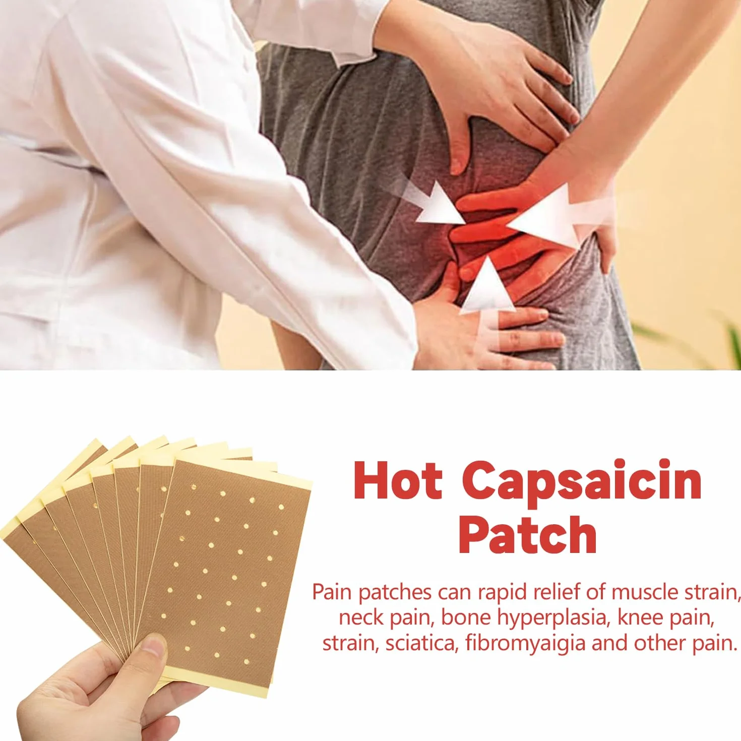 Plaster termiczny z kapsaicyną 32 sztuki na ból pleców, karku, ramion