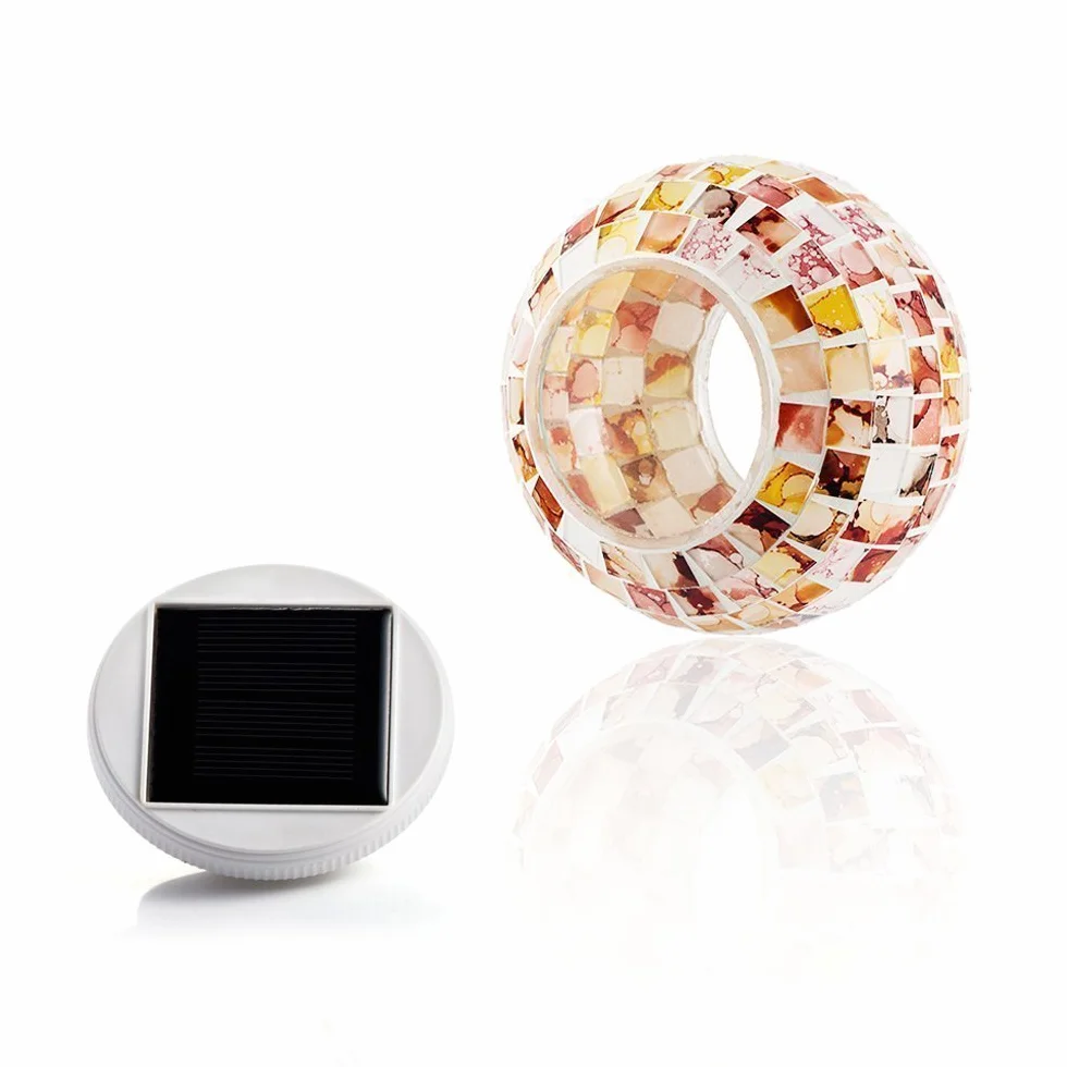 Lampy solarne LED, zasilana energią słoneczną, mozaika, lampka nocna zmieniająca kolor, magiczna kula słoneczna, wodoodporna, szkło kryształowe, urocza lampka nocna do ogrodu
