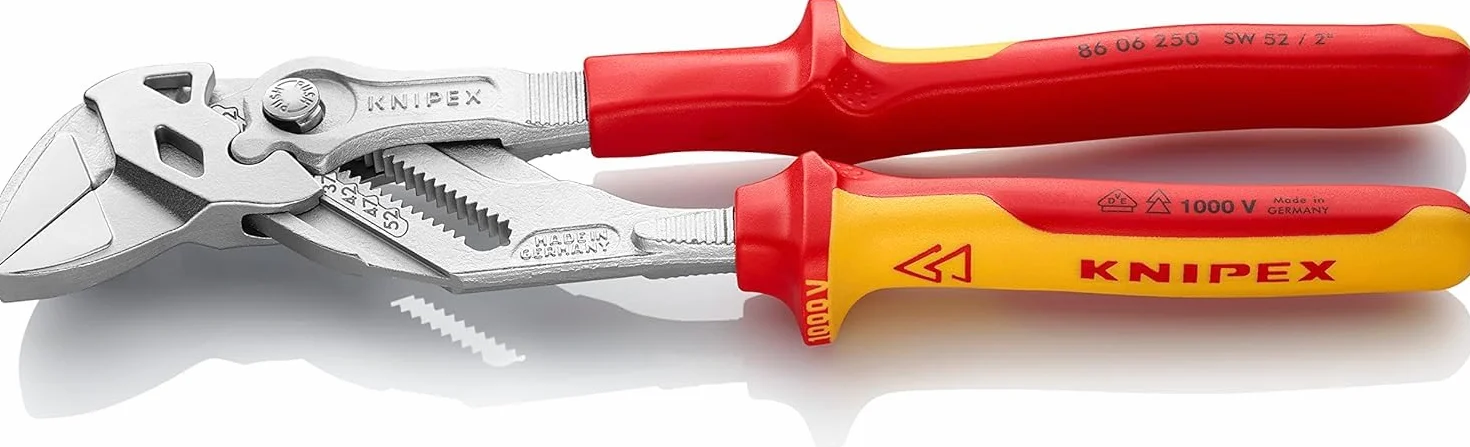 KNIPEX Szczypce-klucz szczypce i klucz w jednym narzędziu w opakowaniu z zawieszką chromowany z wielokomponentowymi osłonkami, 86 06 250 SB