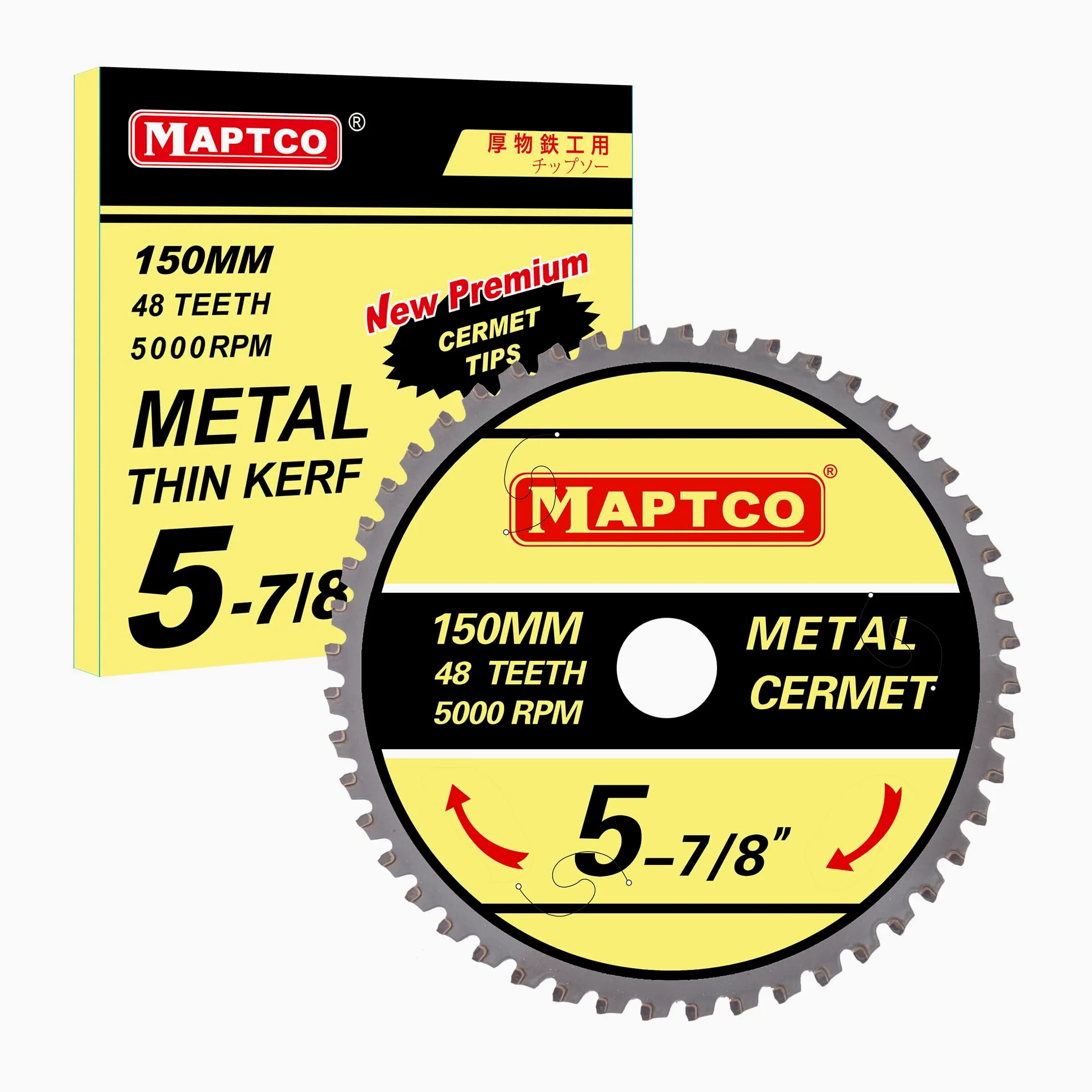 5-7/8" (150 mm) 48T brzeszczot do cięcia metalu z końcówką ceramiczną, do cięcia aluminium ze stali nierdzewnej, do bezprzewodowej piły tarczowej.