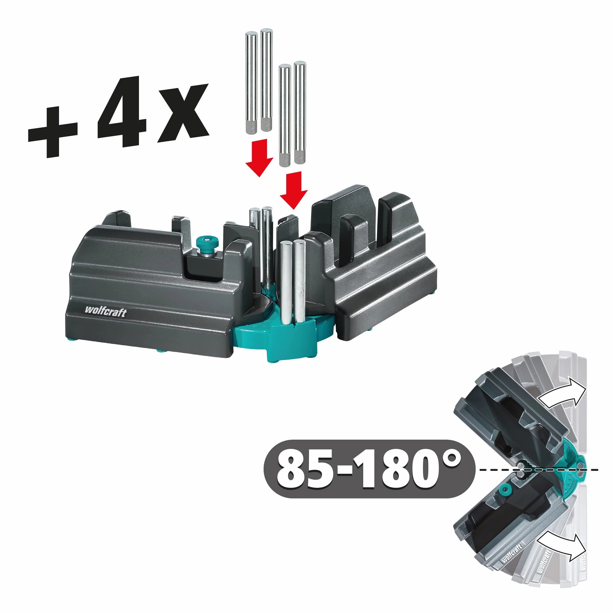 Wolfcraft 6948200 Skrzynka Uciosowa, Wielokolorowy, 35.3 x 10 x 14 cm; 660 gr