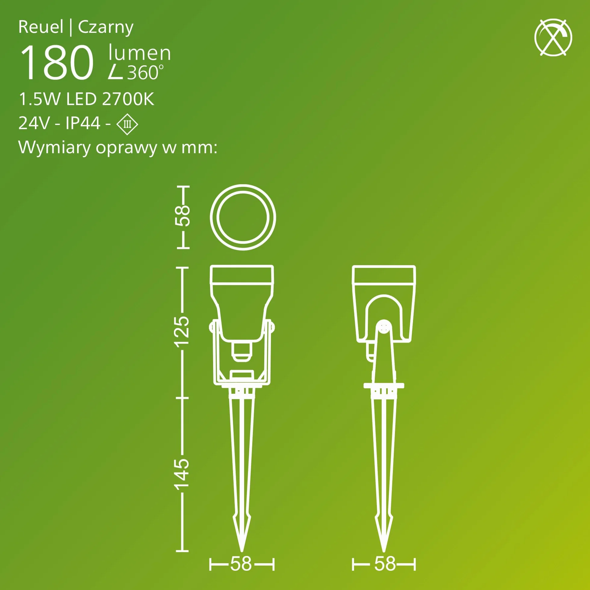 Philips Reuel Zewnętrzna Lampa Punktowa 24 V GardenLink Niskonapięciowa 2700 K 180 lm Czarna Zestaw Rozszerzeń