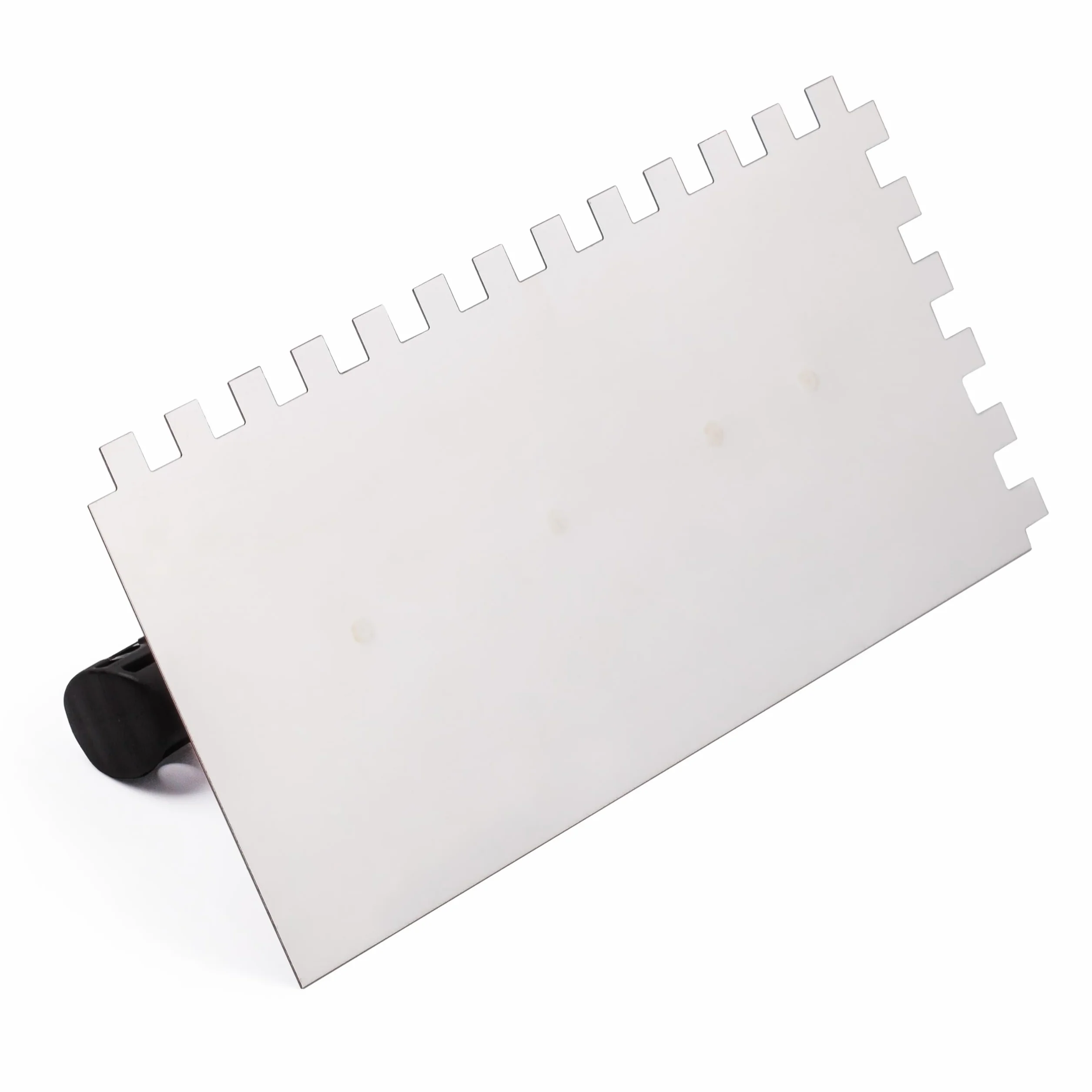 Mivos 4-częściowy zestaw kielni do wygładzania zębów, stal nierdzewna, kielnia zębata 6x6, 8x8, 10x10, 12x12 mm, ząbkowana kielnia wygładzająca 270 x 130 cm, z uchwytem z tworzywa sztucznego,