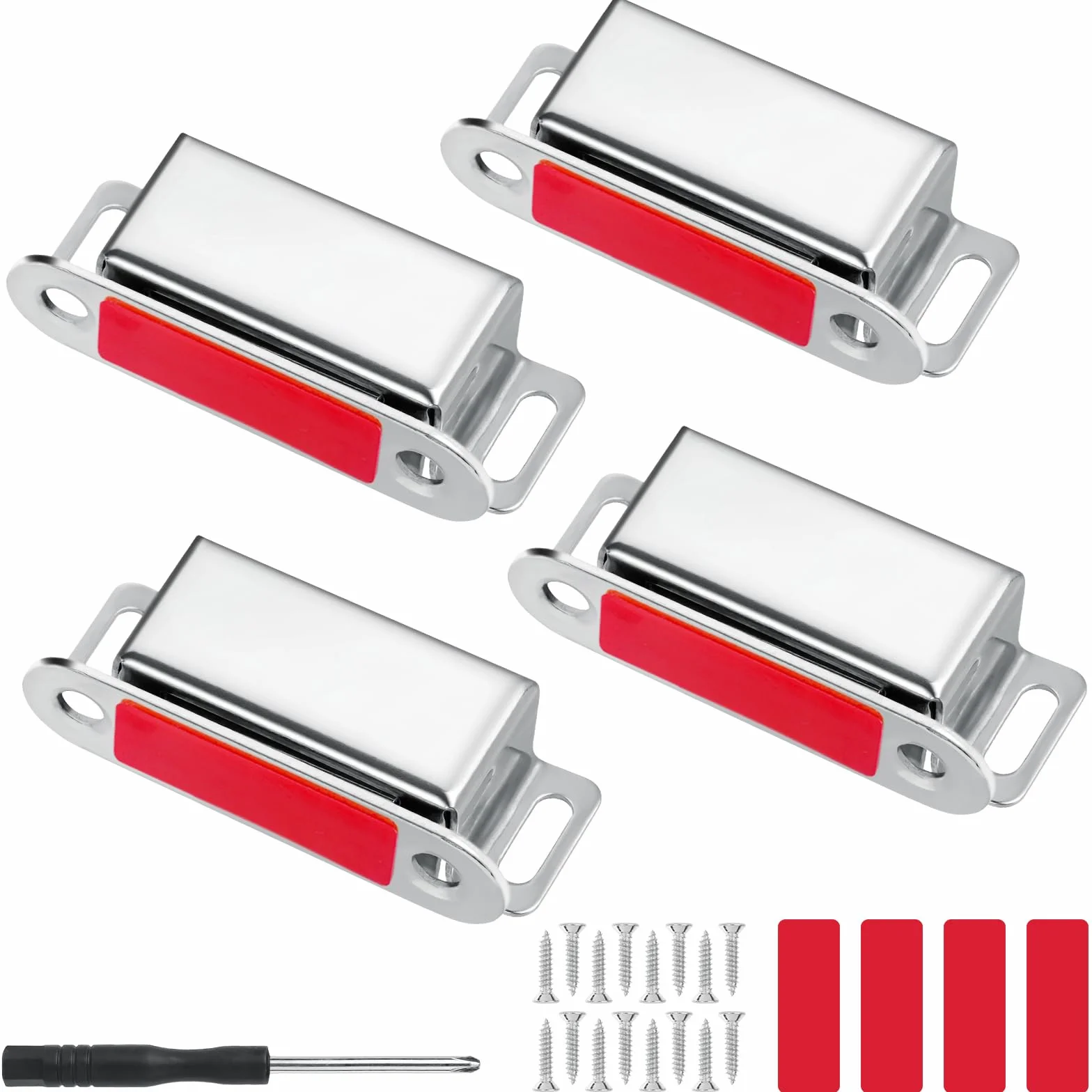 Ainiv 4 sztuki zamknięć magnetycznych do drzwi szafy, mocne magnety z gwoździami, stal nierdzewna, magnes do szuflady, zamknięcie magnetyczne do drzwi, mocne magnety do szafy, magnes do drzwi