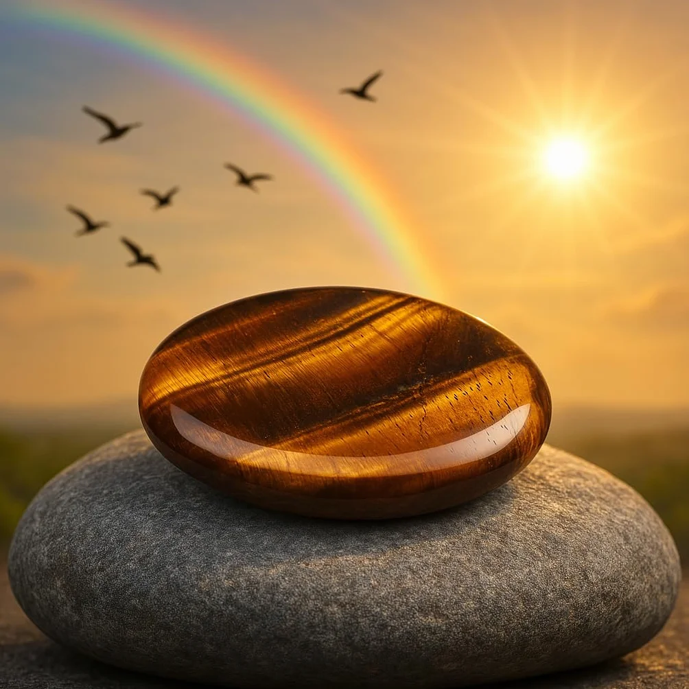 Kamień na kciuk Oko Tygrysa do Reiki medytacji