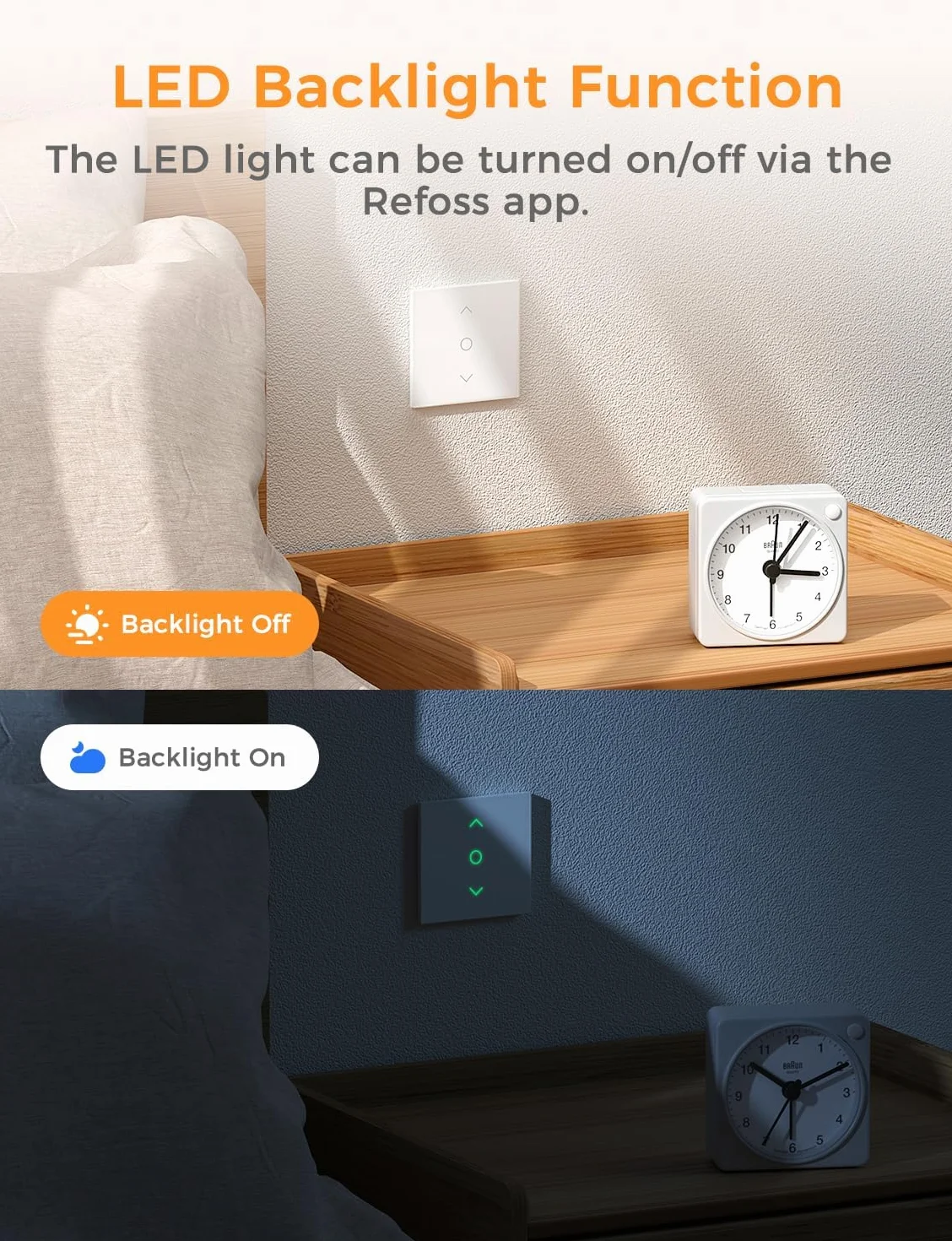 Refoss Przełącznik rolet Wi-Fi z Apple HomeKit, inteligentne sterowanie roletą, Alexa, zegar sterujący z oświetleniem LED, przełącznik żaluzji WiFi, kompatybilny z Siri, Alexa, Google, 1 sztuka