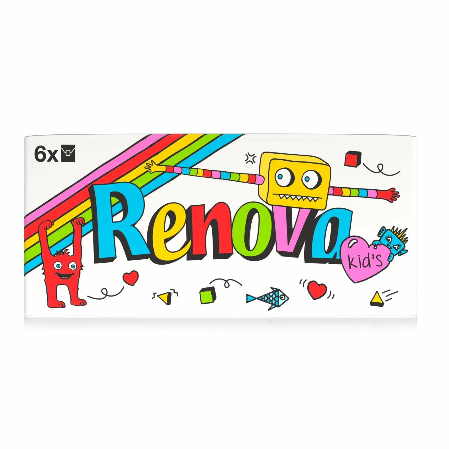 Renova Kompaktowy kwadrat kieszonkowy dla dzieci - 6 opakowań