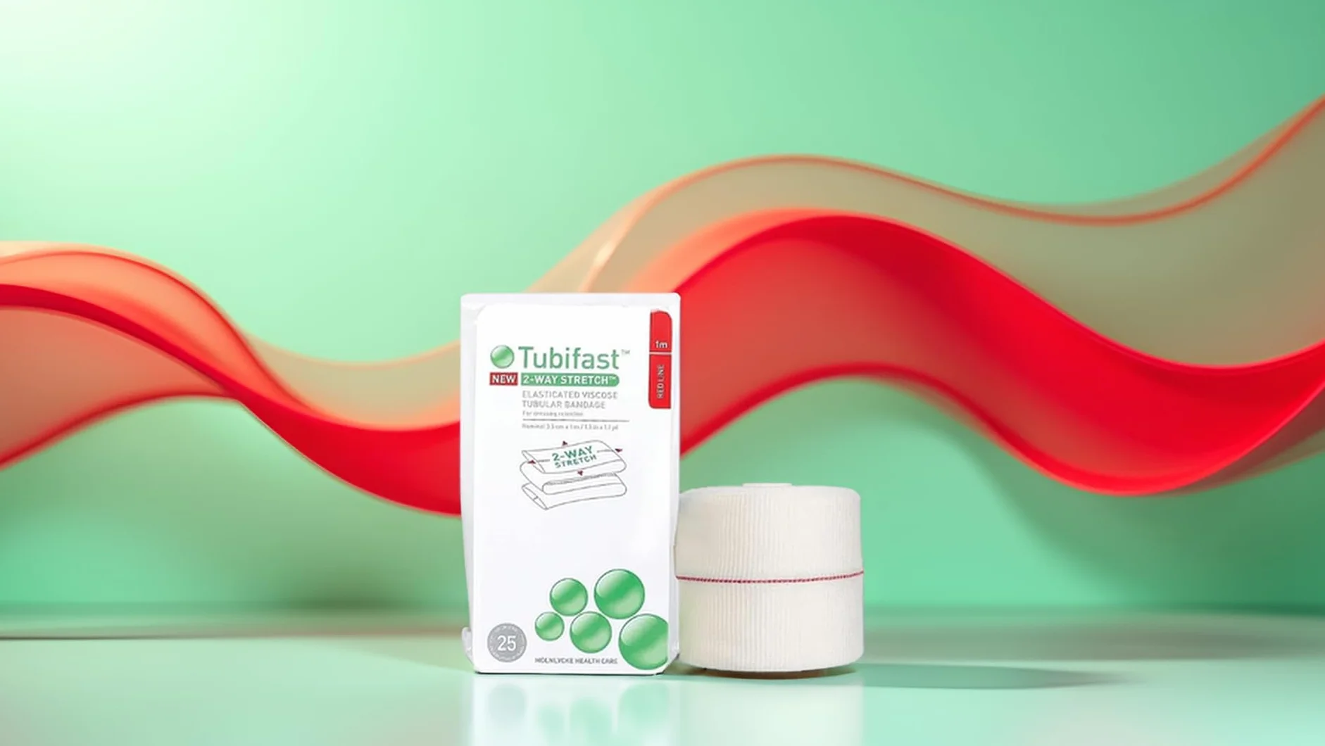 Tubifast 2-Way Stretch czerwony 3,5 cm x 1 m