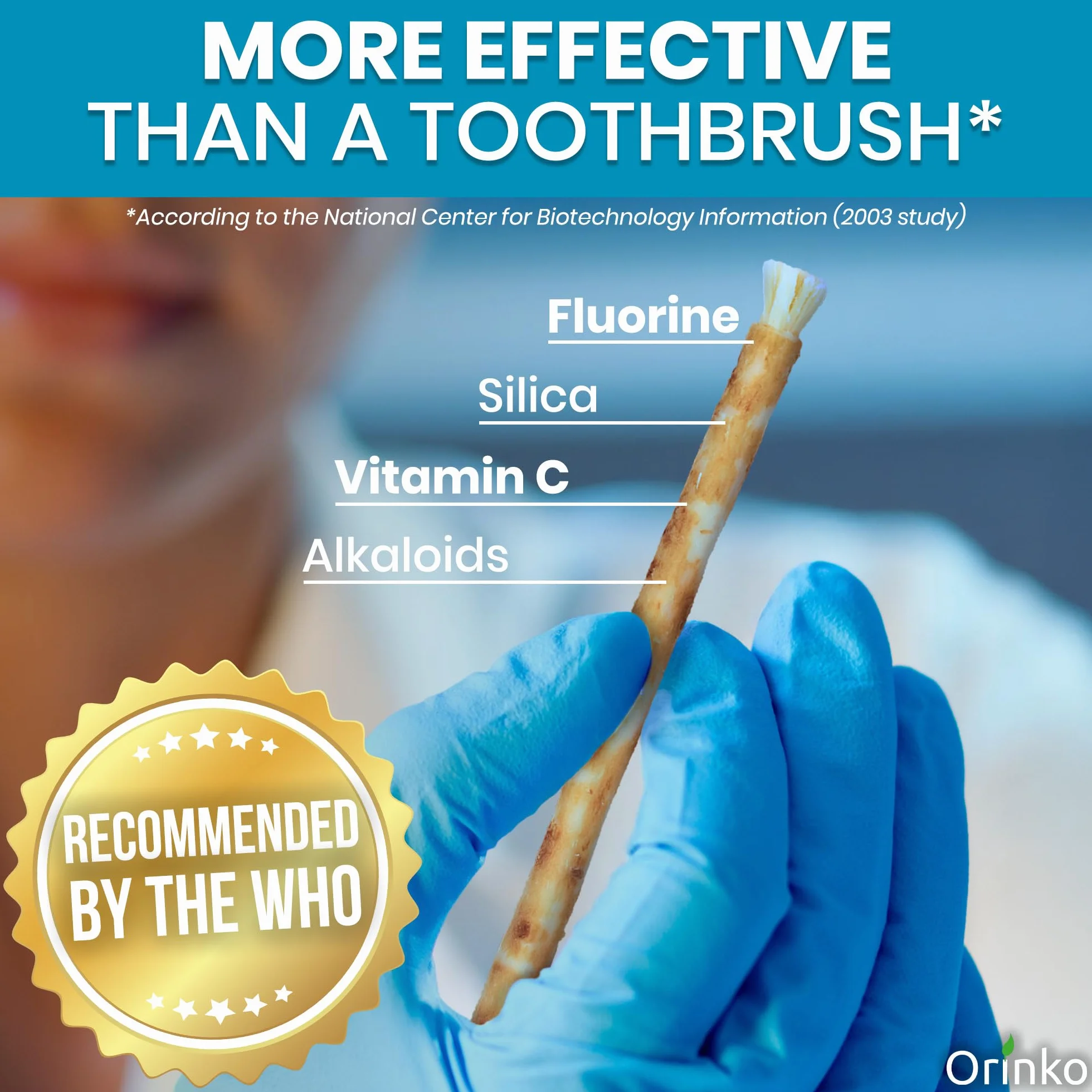 Siwak x3 z 3 etui ochronnymi, 100% naturalna szczoteczka do zębów, środek czyszczący, dezynfekujący i wybielający, ekologiczny, biodegradowalny i wegański, darmowy ebook
