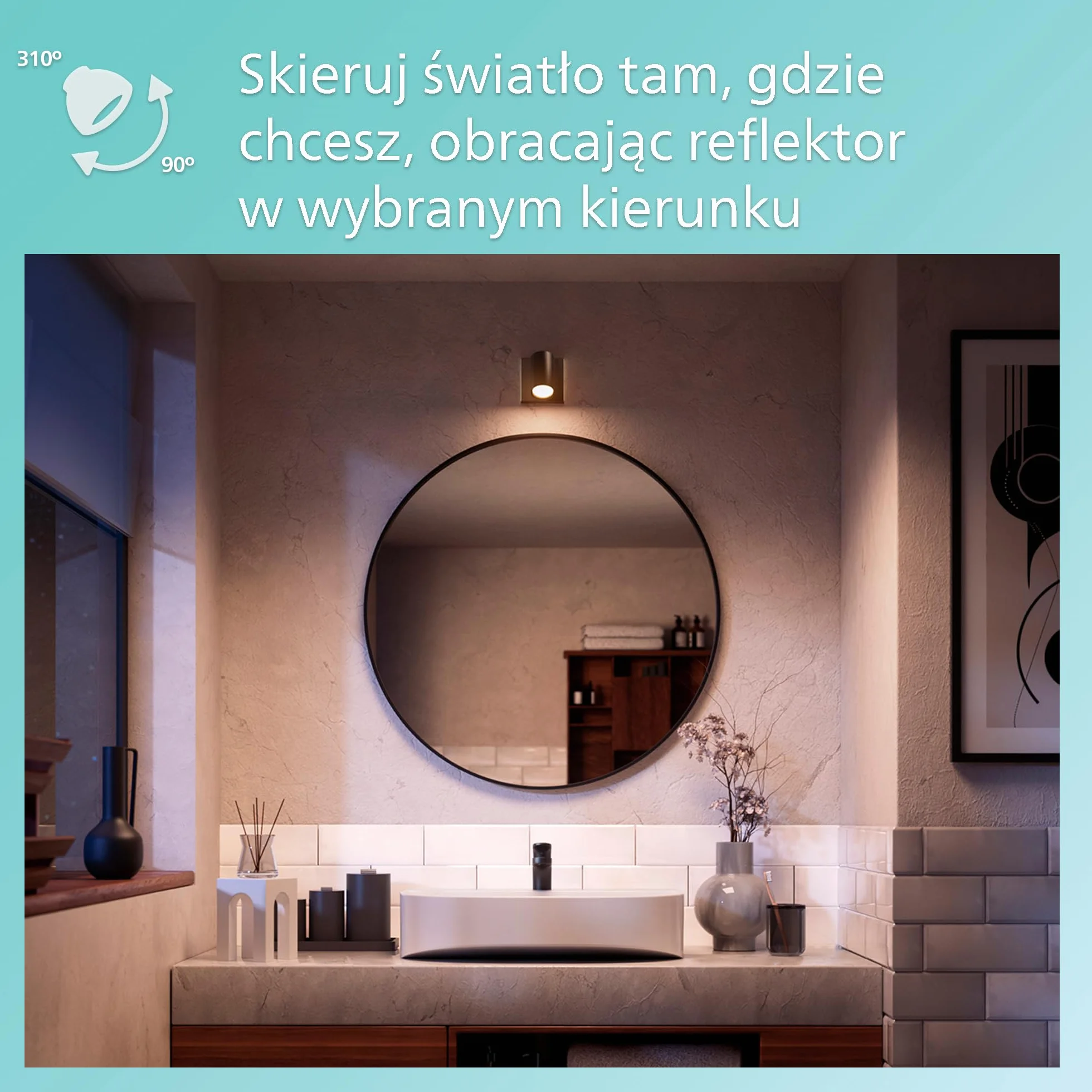 Philips LED Pojedynczy reflektor punktowy Idris, czarny, IP44, wodoodporny, żarówka GU10 nie wchodzi w skład zestawu